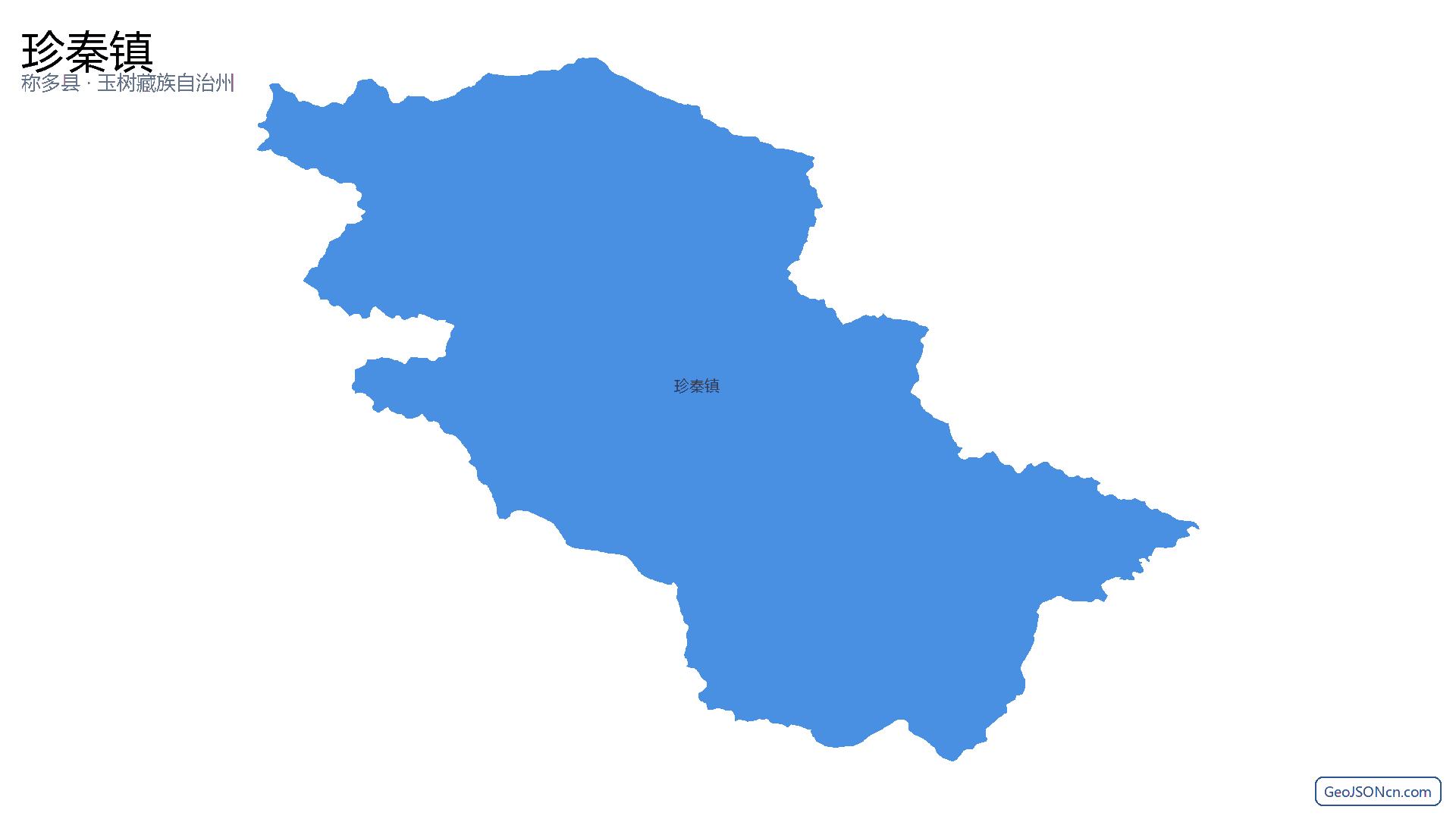 珍秦镇行政区划边界地图（称多县·玉树藏族自治州）,提供GeoJSON、SHP矢量边界数据下载及高清地图大图(PNG/JPG) - GeoJSONcn.com