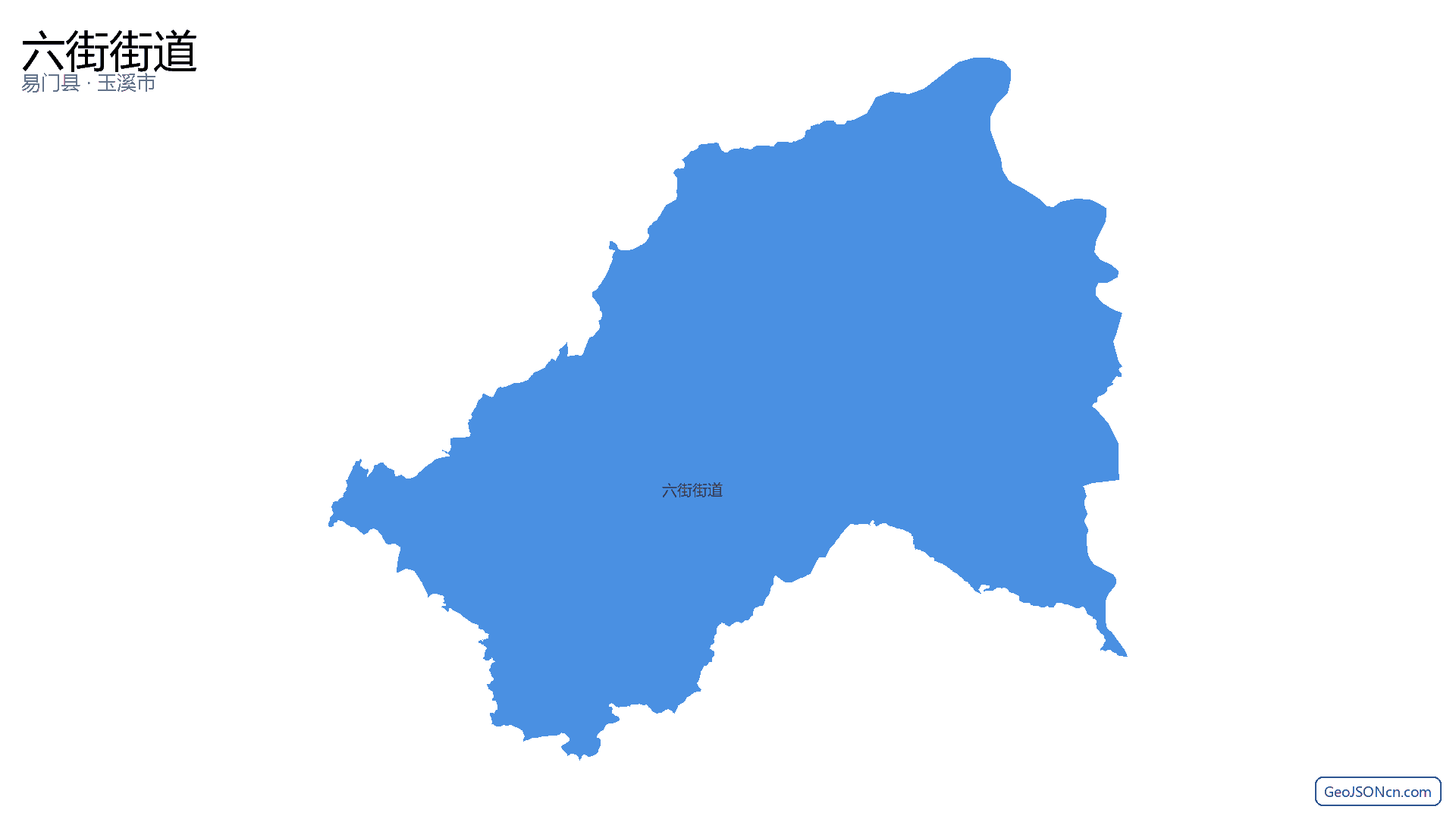 六街街道行政区划边界地图（易门县·玉溪市）,提供GeoJSON、SHP矢量边界数据下载及高清地图大图(PNG/JPG) - GeoJSONcn.com