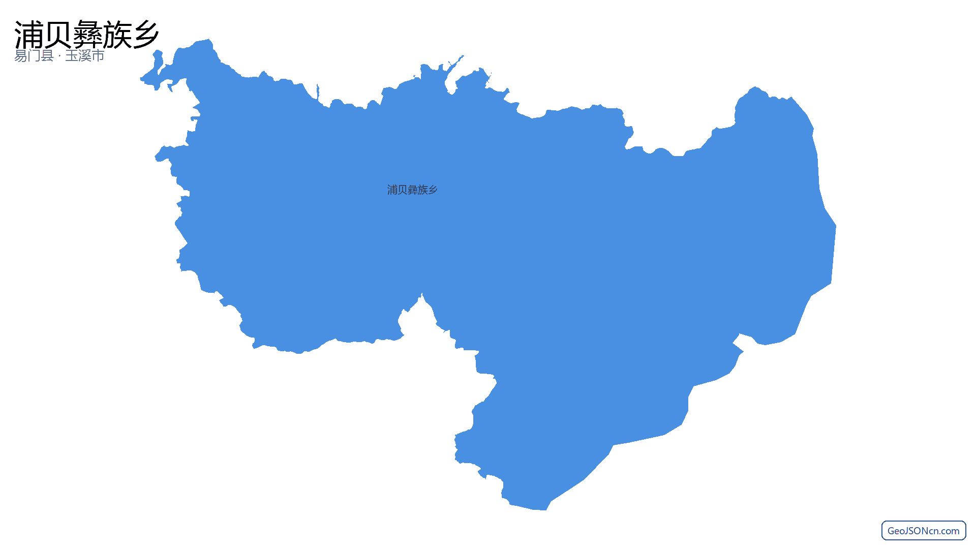 浦贝彝族乡行政区划边界地图(易门县·玉溪市),提供GeoJSON、SHP矢量边界数据下载及高清地图大图(PNG/JPG) - GeoJSONcn.com