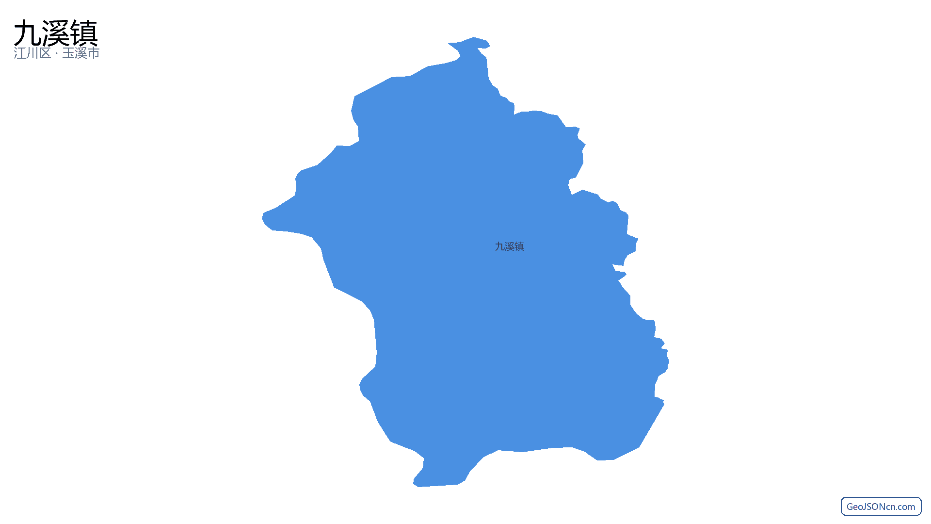 九溪镇行政区划边界地图（江川区·玉溪市）,提供GeoJSON、SHP矢量边界数据下载及高清地图大图(PNG/JPG) - GeoJSONcn.com