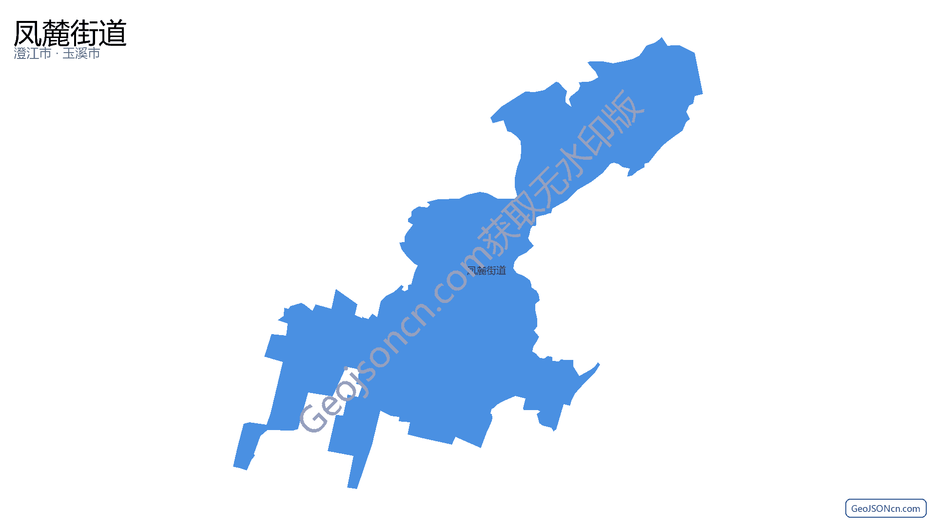 凤麓街道行政区划边界地图（澄江市·玉溪市）,提供GeoJSON、SHP矢量边界数据下载及高清地图大图(PNG/JPG) - GeoJSONcn.com