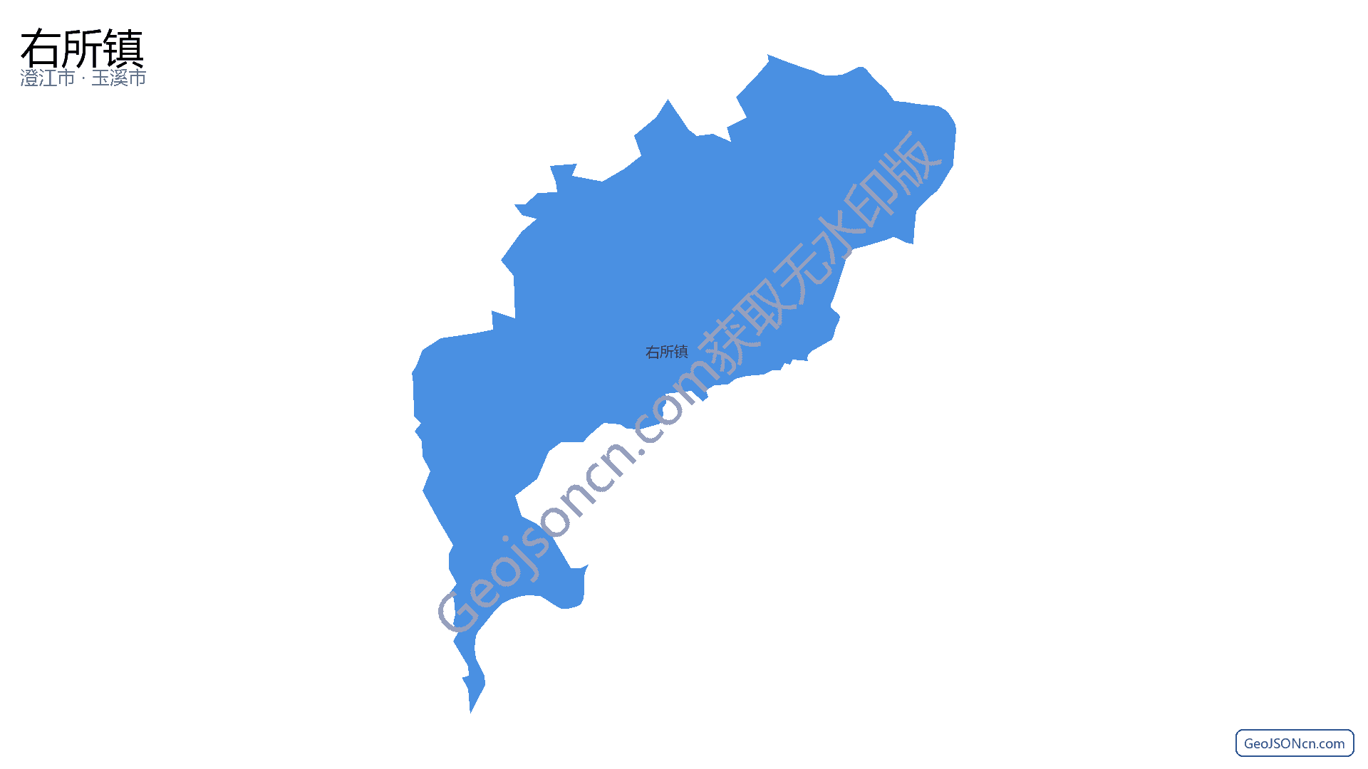 右所镇行政区划边界地图(澄江市·玉溪市),提供GeoJSON、SHP矢量边界数据下载及高清地图大图(PNG/JPG) - GeoJSONcn.com