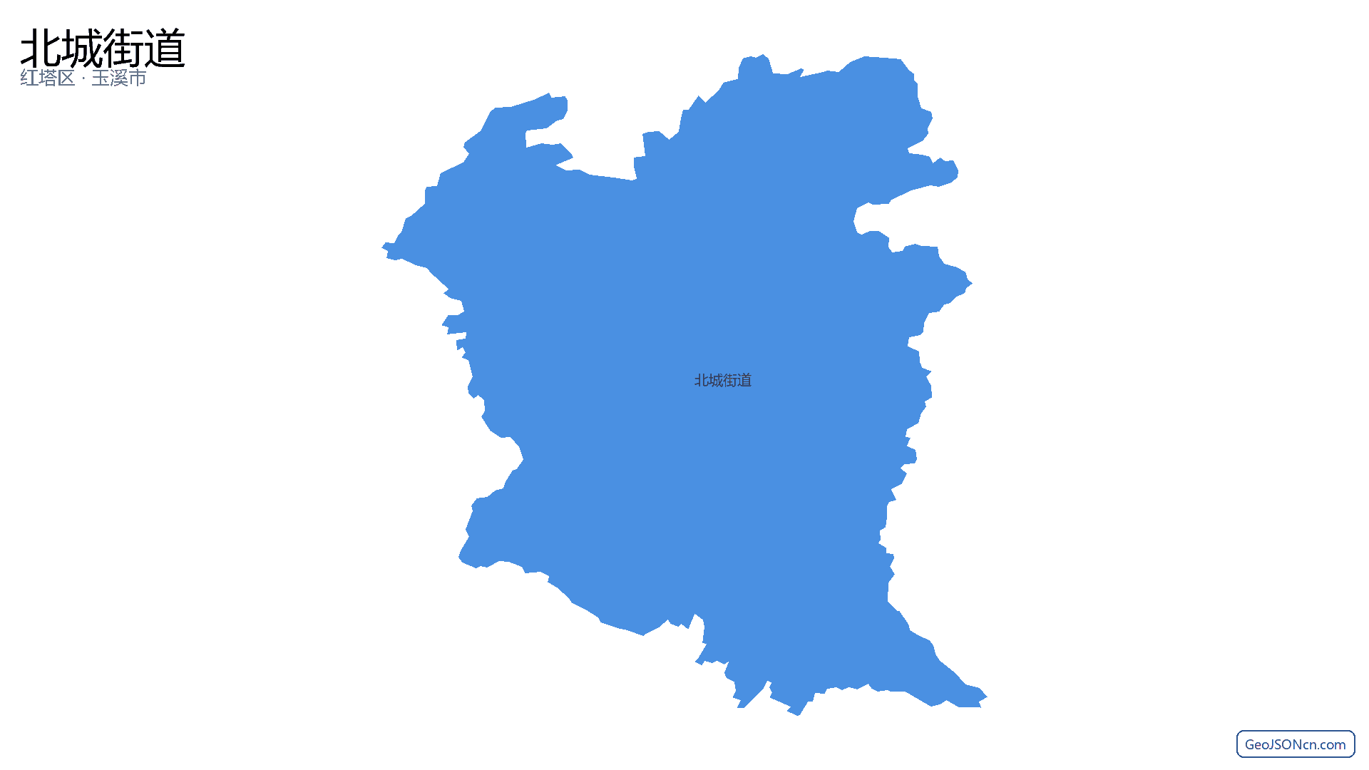 北城街道行政区划边界地图（红塔区·玉溪市）,提供GeoJSON、SHP矢量边界数据下载及高清地图大图(PNG/JPG) - GeoJSONcn.com