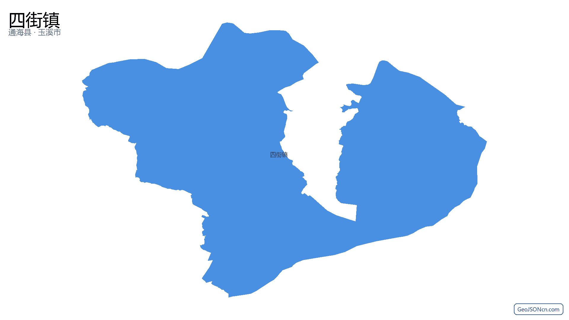 四街镇行政区划边界地图(通海县·玉溪市),提供GeoJSON、SHP矢量边界数据下载及高清地图大图(PNG/JPG) - GeoJSONcn.com