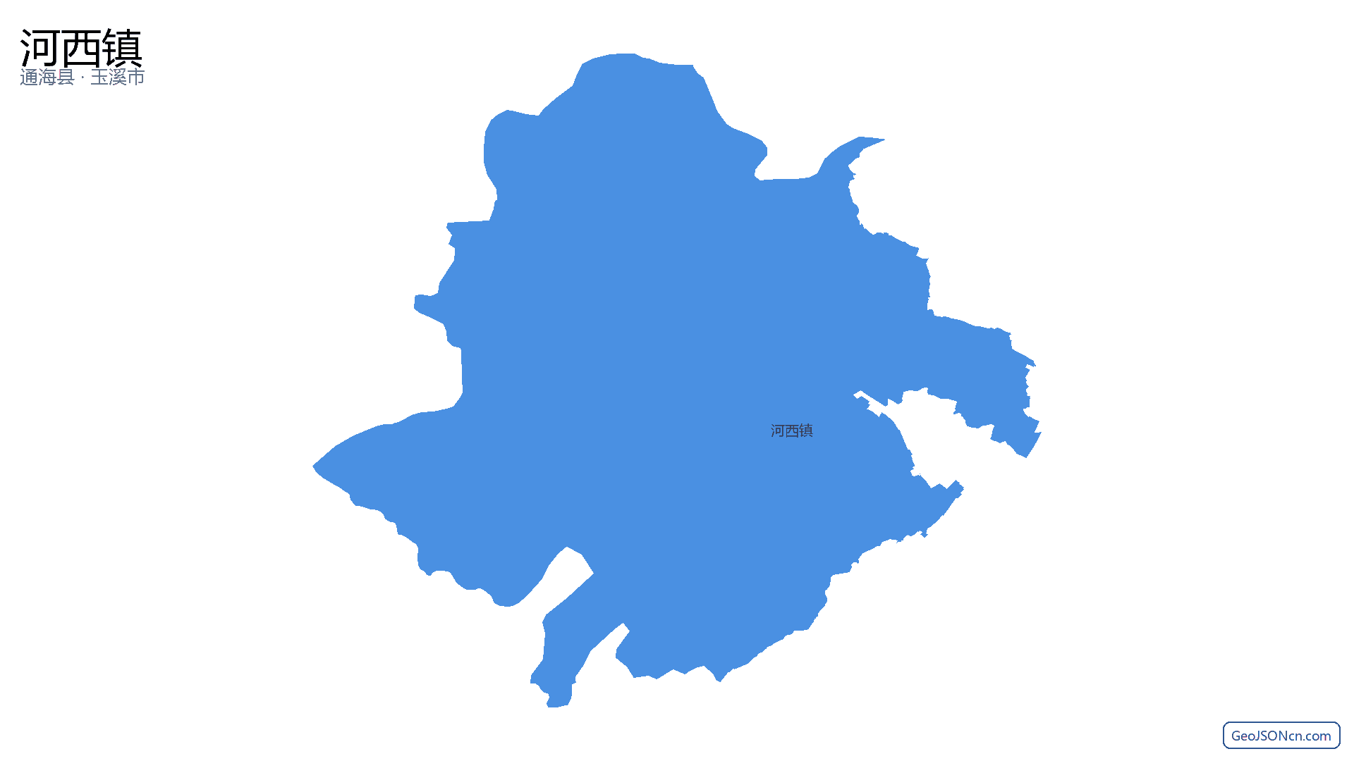 河西镇行政区划边界地图（通海县·玉溪市）,提供GeoJSON、SHP矢量边界数据下载及高清地图大图(PNG/JPG) - GeoJSONcn.com