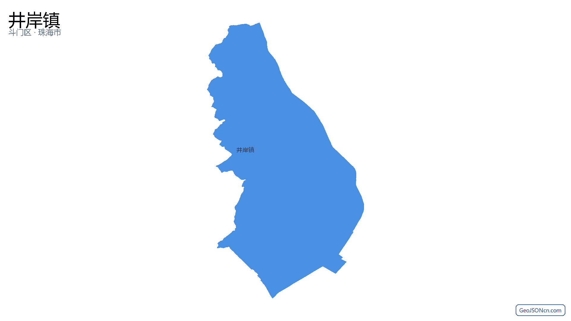 井岸镇行政区划边界地图（斗门区·珠海市）,提供GeoJSON、SHP矢量边界数据下载及高清地图大图(PNG/JPG) - GeoJSONcn.com