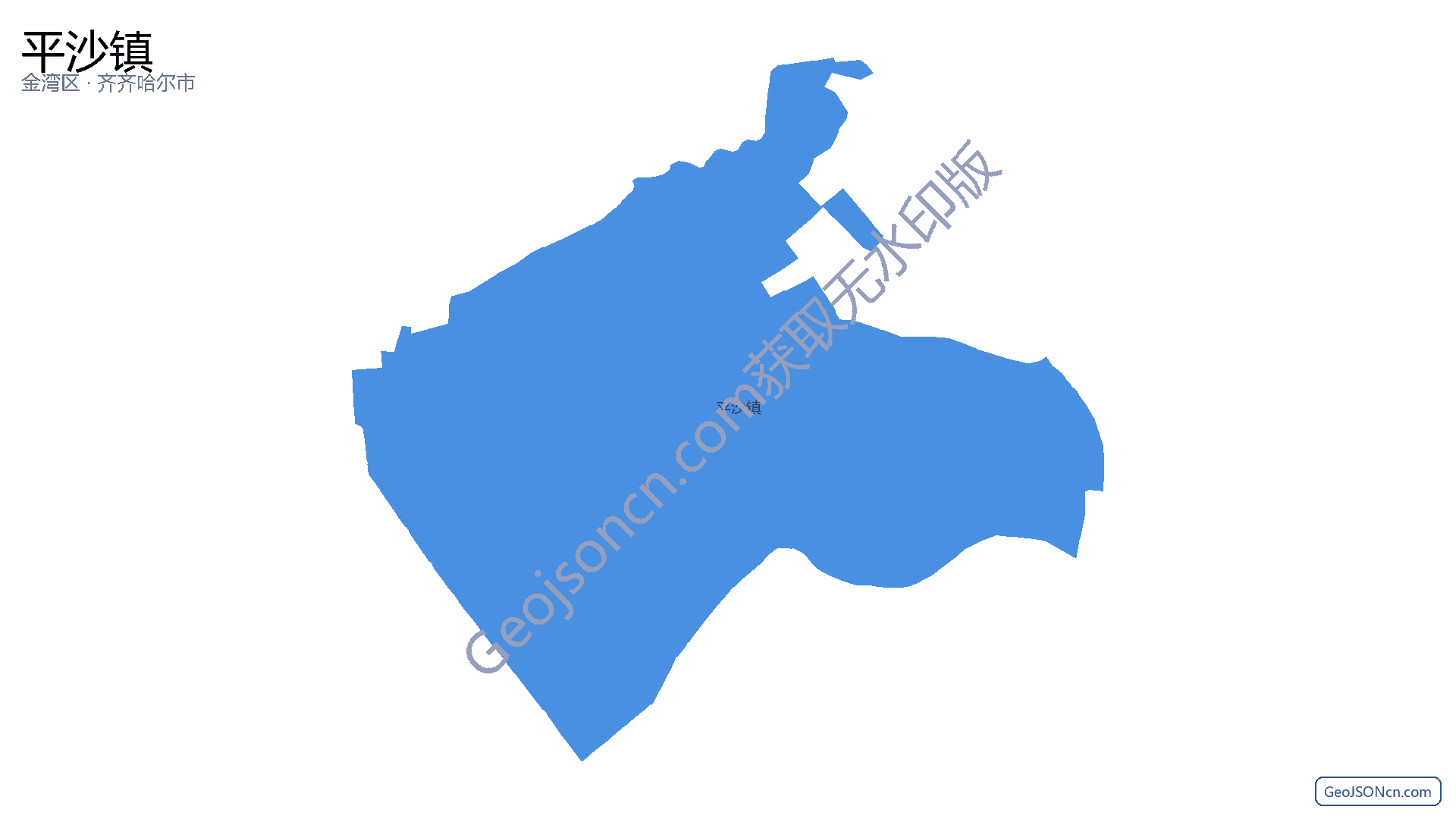 平沙镇行政区划边界地图(金湾区·珠海市),提供GeoJSON、SHP矢量边界数据下载及高清地图大图(PNG/JPG) - GeoJSONcn.com