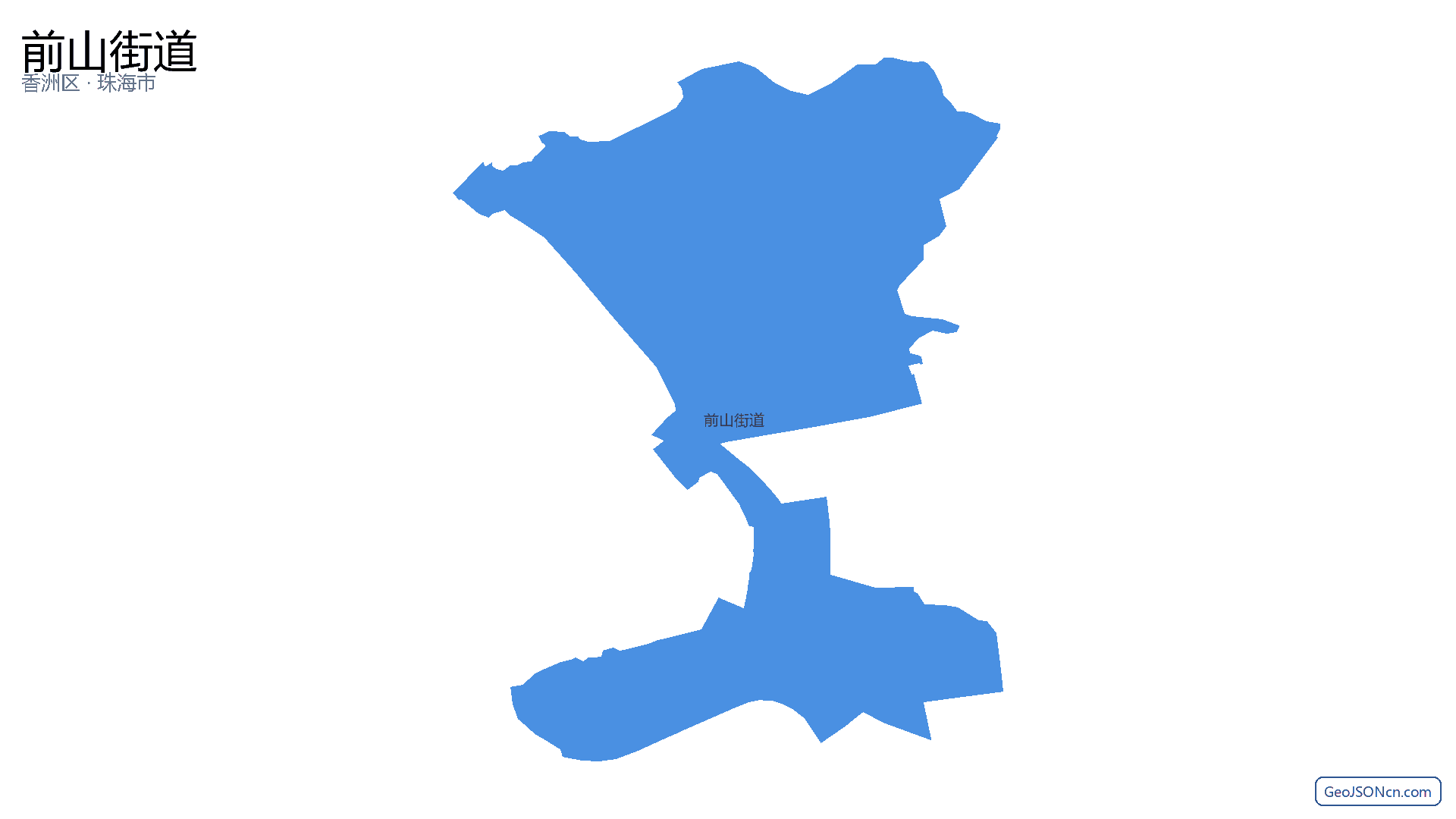 前山街道行政区划边界地图（香洲区·珠海市）,提供GeoJSON、SHP矢量边界数据下载及高清地图大图(PNG/JPG) - GeoJSONcn.com