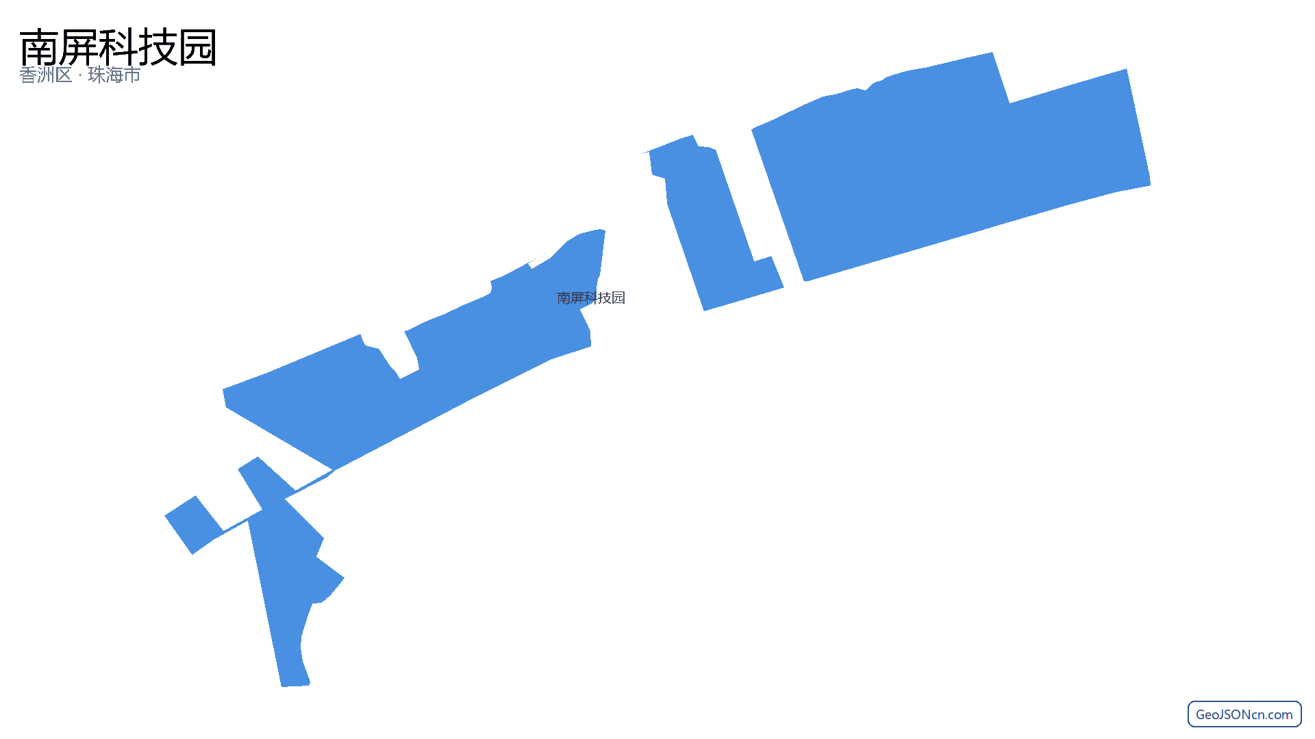 南屏科技园行政区划边界地图(香洲区·珠海市),提供GeoJSON、SHP矢量边界数据下载及高清地图大图(PNG/JPG) - GeoJSONcn.com