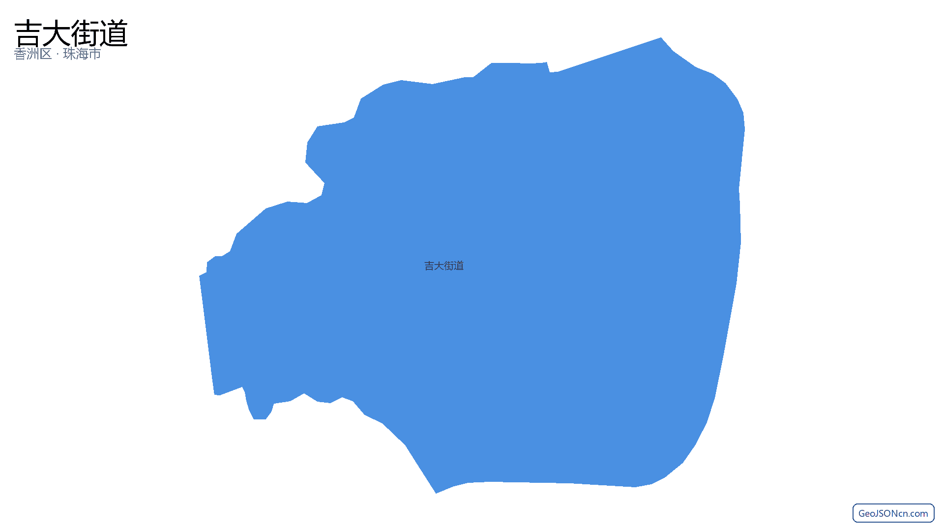 吉大街道行政区划边界地图（香洲区·珠海市）,提供GeoJSON、SHP矢量边界数据下载及高清地图大图(PNG/JPG) - GeoJSONcn.com