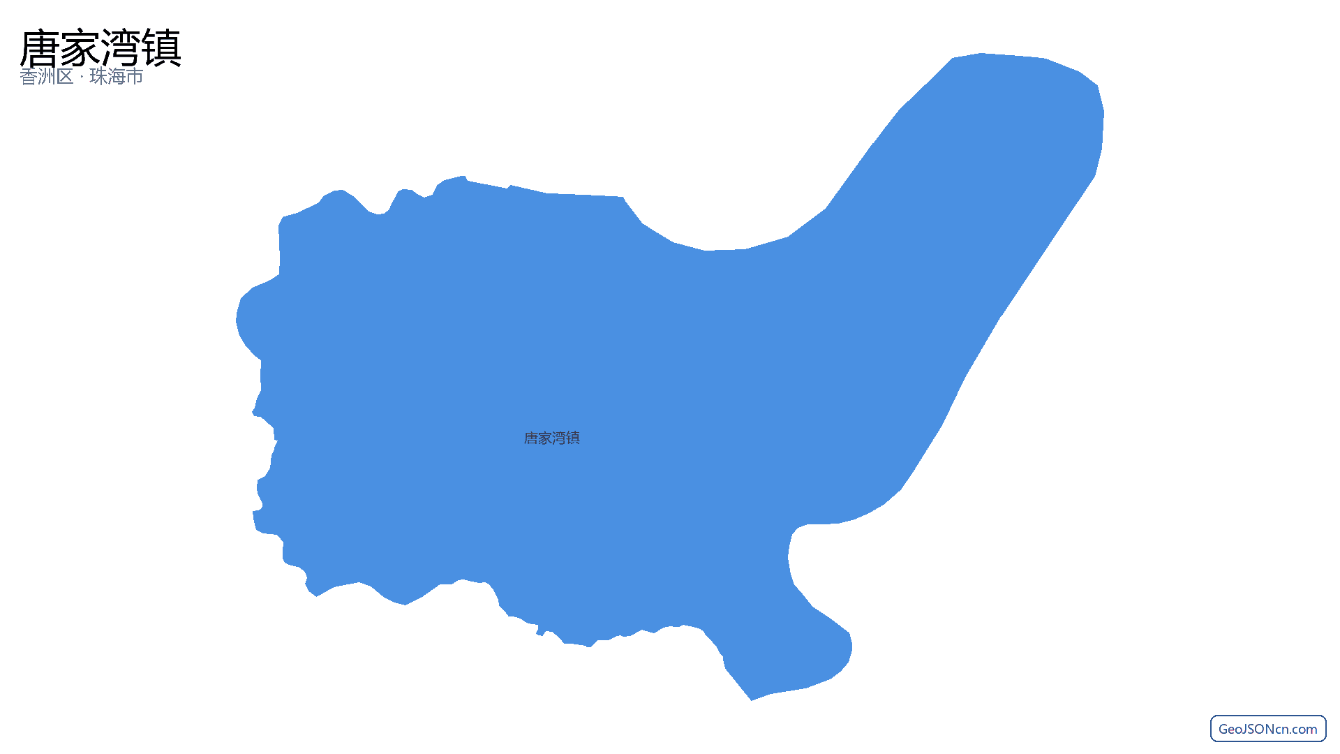唐家湾镇行政区划边界地图（香洲区·珠海市）,提供GeoJSON、SHP矢量边界数据下载及高清地图大图(PNG/JPG) - GeoJSONcn.com