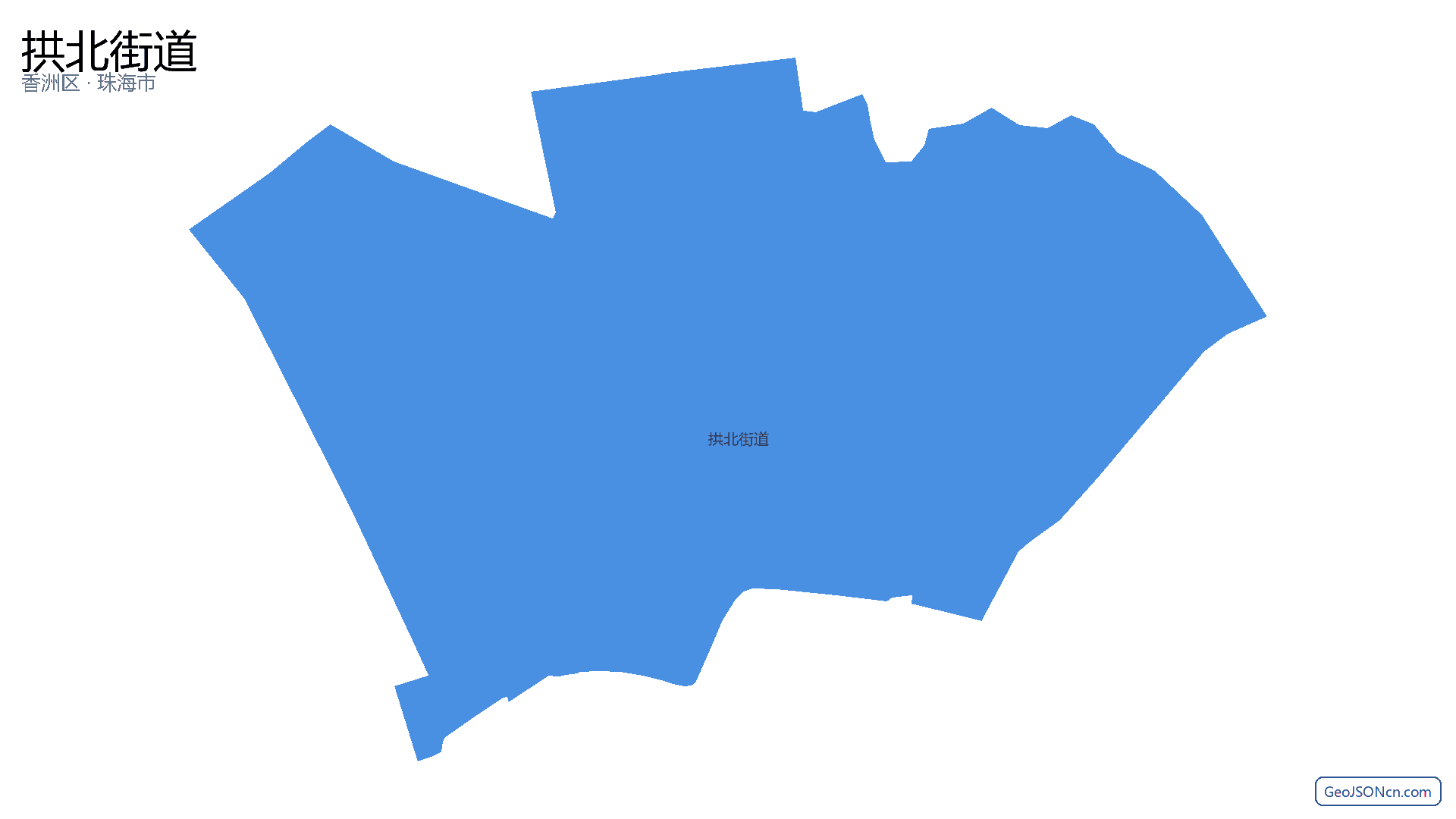 拱北街道行政区划边界地图（香洲区·珠海市）,提供GeoJSON、SHP矢量边界数据下载及高清地图大图(PNG/JPG) - GeoJSONcn.com