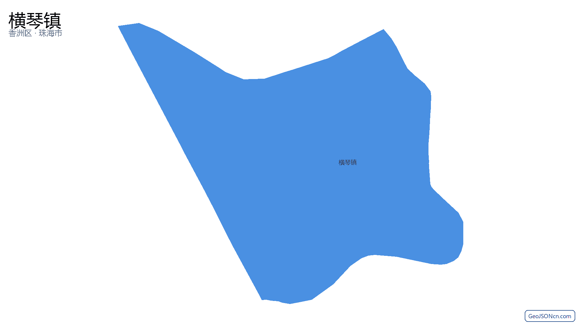 横琴镇行政区划边界地图（香洲区·珠海市）,提供GeoJSON、SHP矢量边界数据下载及高清地图大图(PNG/JPG) - GeoJSONcn.com