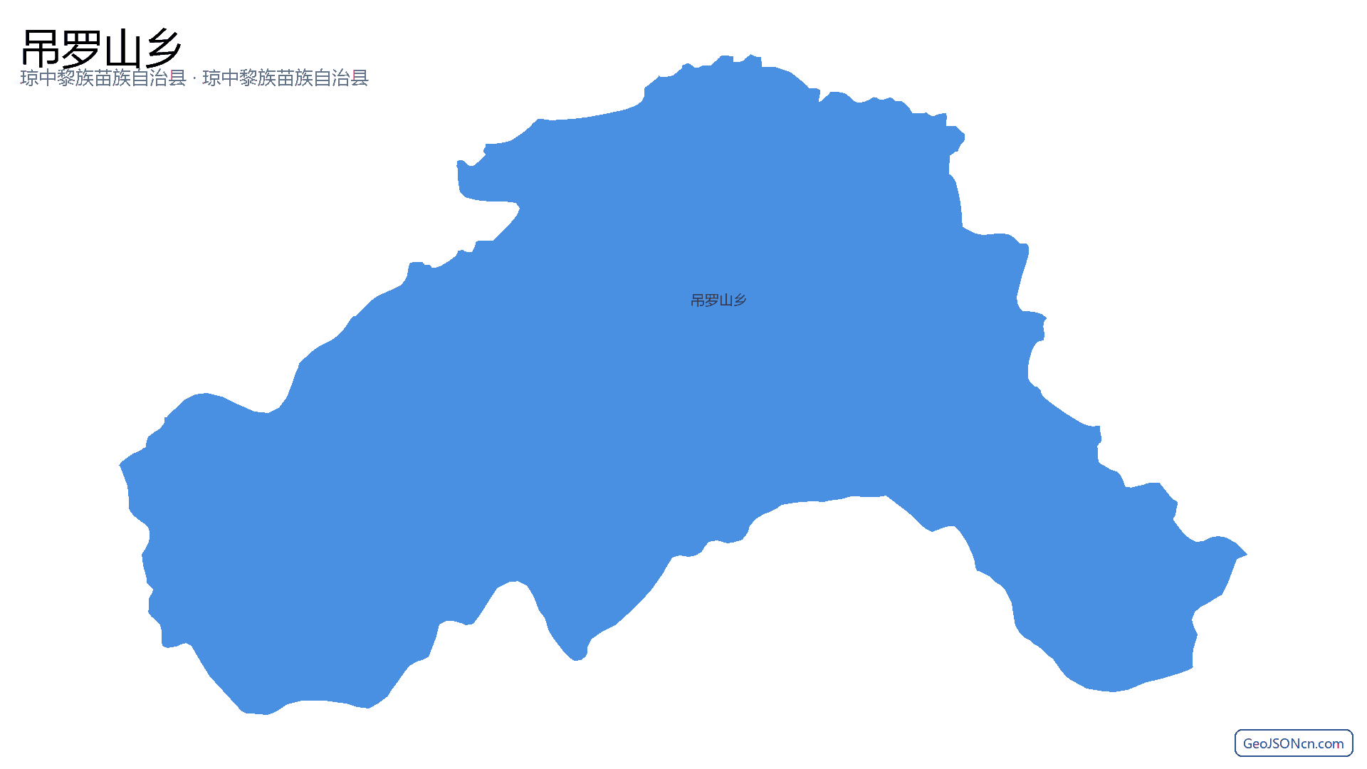 吊罗山乡行政区划边界地图（琼中黎族苗族自治县·琼中黎族苗族自治县）,提供GeoJSON、SHP矢量边界数据下载及高清地图大图(PNG/JPG) - GeoJSONcn.com
