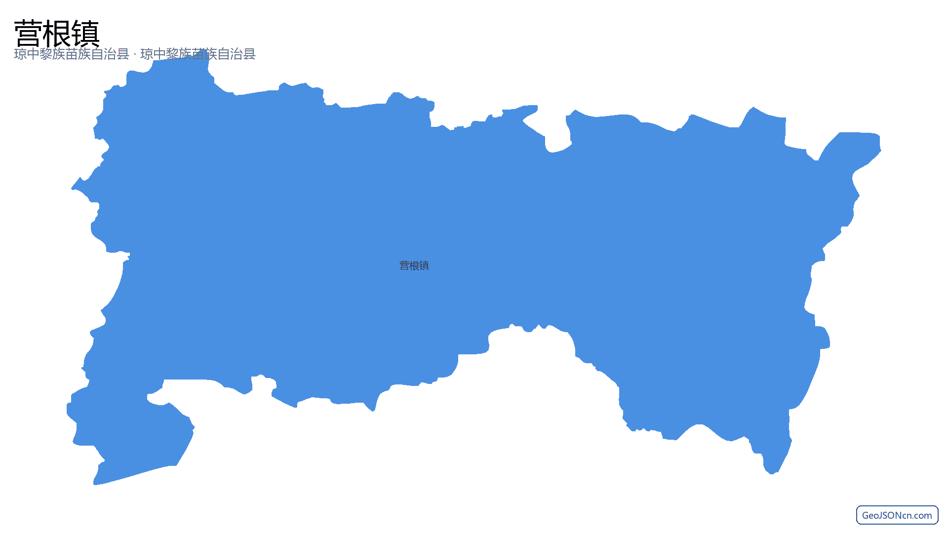 营根镇行政区划边界地图（琼中黎族苗族自治县·琼中黎族苗族自治县）,提供GeoJSON、SHP矢量边界数据下载及高清地图大图(PNG/JPG) - GeoJSONcn.com