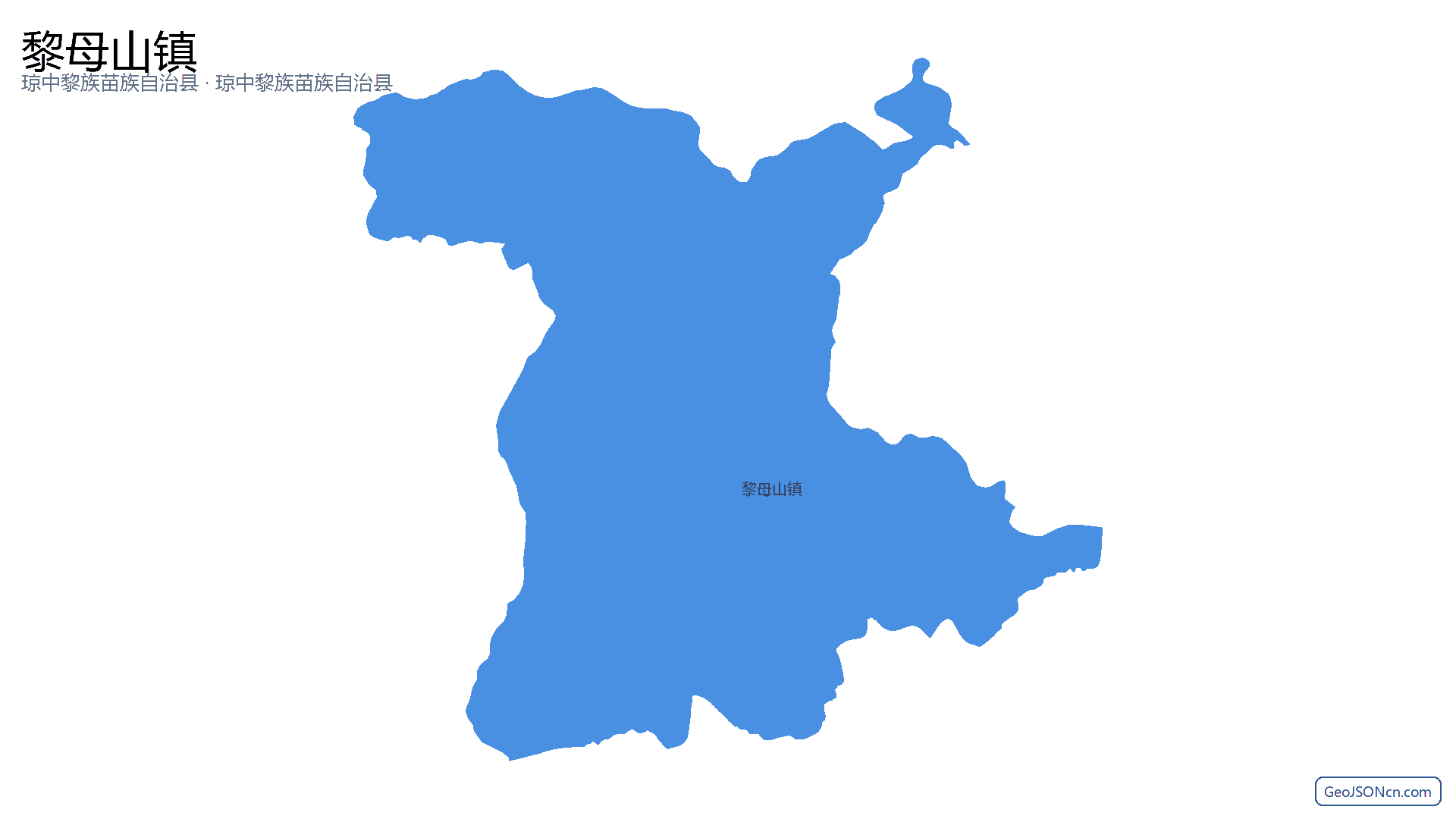 黎母山镇行政区划边界地图（琼中黎族苗族自治县·琼中黎族苗族自治县）,提供GeoJSON、SHP矢量边界数据下载及高清地图大图(PNG/JPG) - GeoJSONcn.com