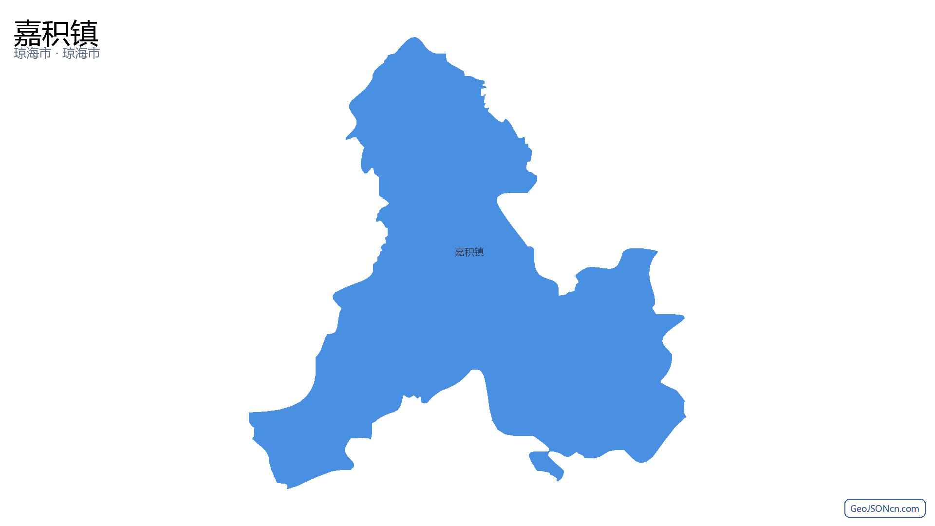 嘉积镇行政区划边界地图（琼海市·琼海市）,提供GeoJSON、SHP矢量边界数据下载及高清地图大图(PNG/JPG) - GeoJSONcn.com