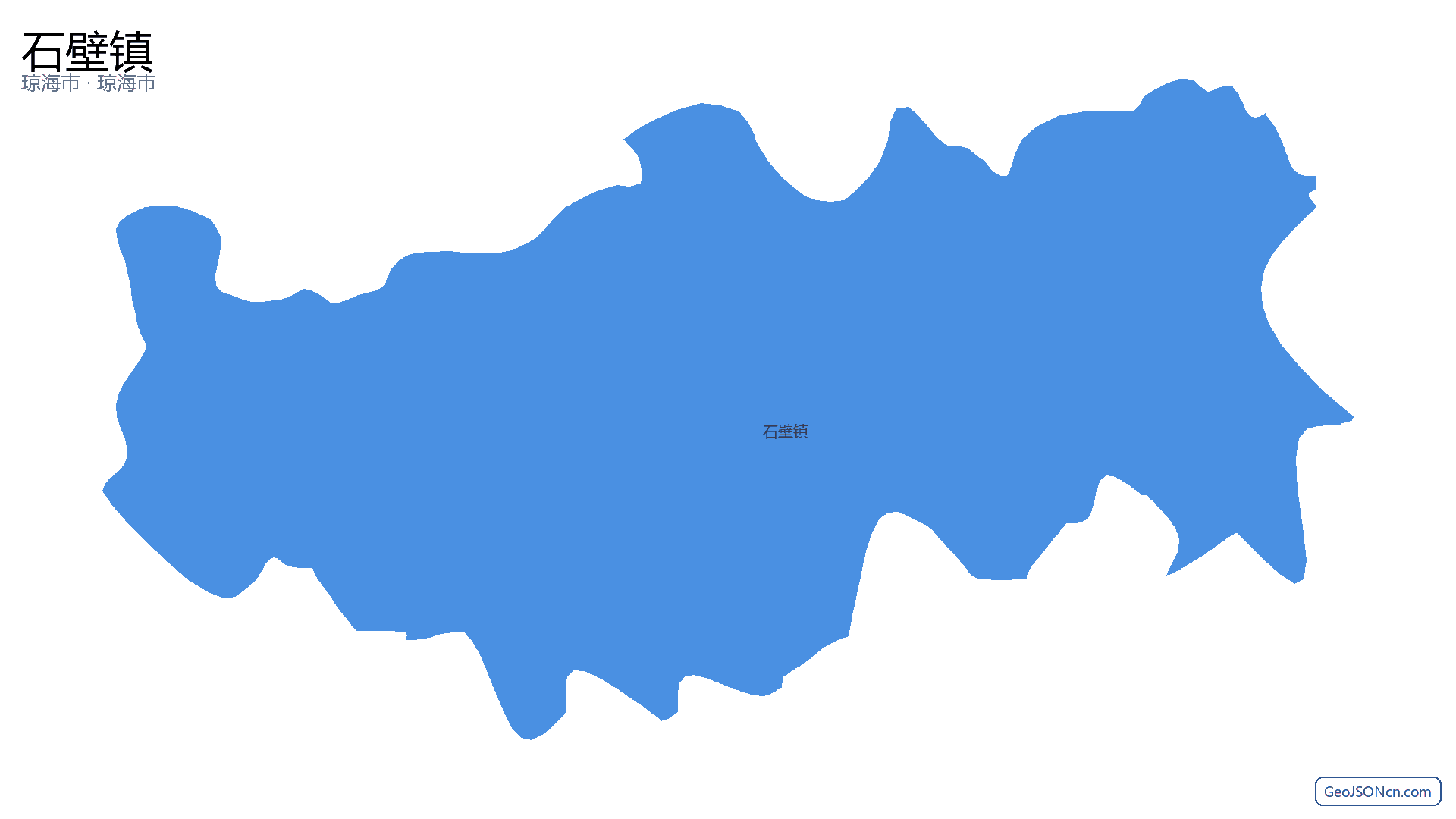 石壁镇行政区划边界地图(琼海市·琼海市),提供GeoJSON、SHP矢量边界数据下载及高清地图大图(PNG/JPG) - GeoJSONcn.com