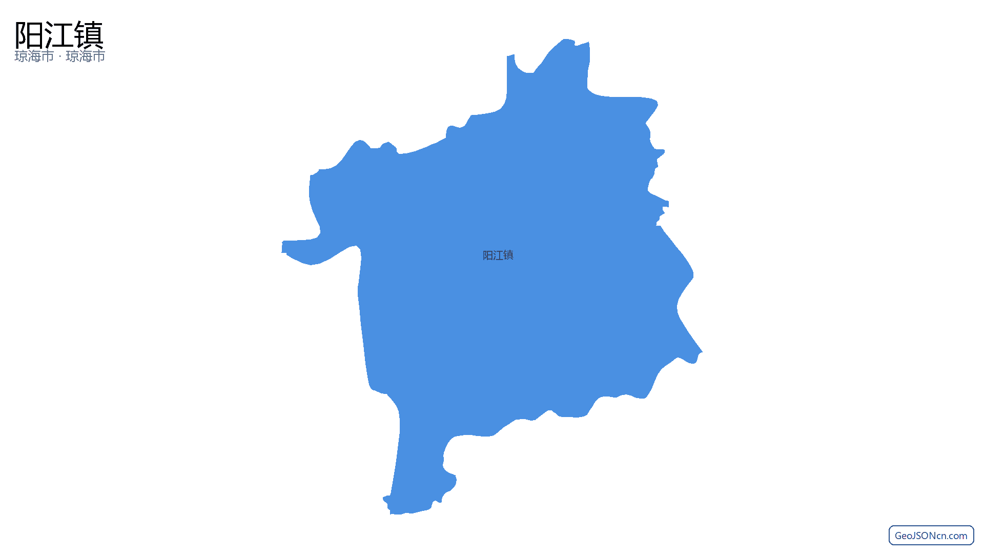 阳江镇行政区划边界地图(琼海市·琼海市),提供GeoJSON、SHP矢量边界数据下载及高清地图大图(PNG/JPG) - GeoJSONcn.com