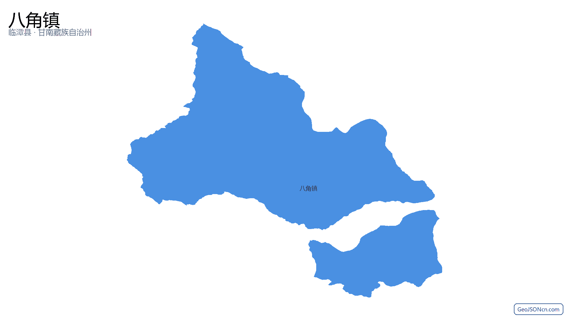 八角镇行政区划边界地图（临潭县·甘南藏族自治州）,提供GeoJSON、SHP矢量边界数据下载及高清地图大图(PNG/JPG) - GeoJSONcn.com