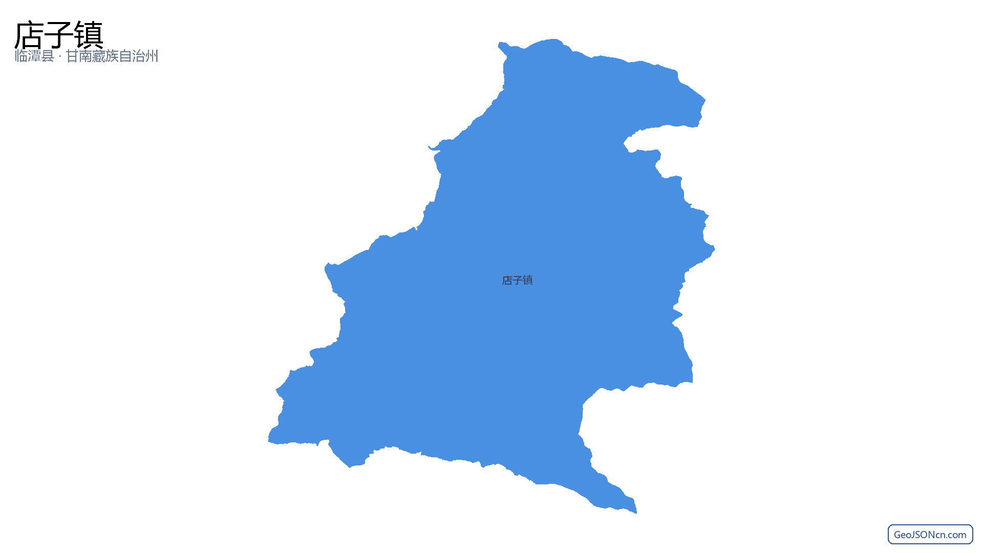 店子镇行政区划边界地图(临潭县·甘南藏族自治州),提供GeoJSON、SHP矢量边界数据下载及高清地图大图(PNG/JPG) - GeoJSONcn.com
