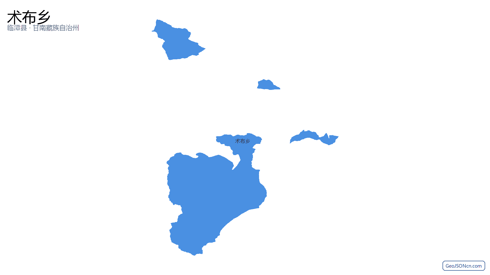 术布乡行政区划边界地图（临潭县·甘南藏族自治州）,提供GeoJSON、SHP矢量边界数据下载及高清地图大图(PNG/JPG) - GeoJSONcn.com
