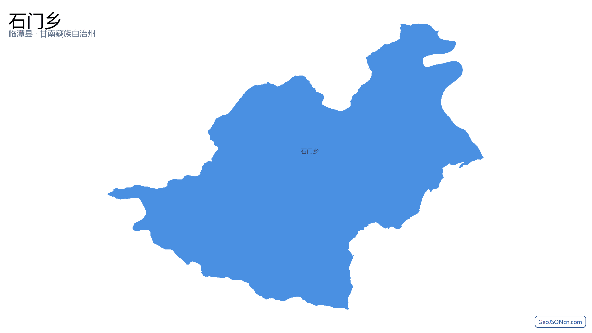石门乡行政区划边界地图（临潭县·甘南藏族自治州）,提供GeoJSON、SHP矢量边界数据下载及高清地图大图(PNG/JPG) - GeoJSONcn.com