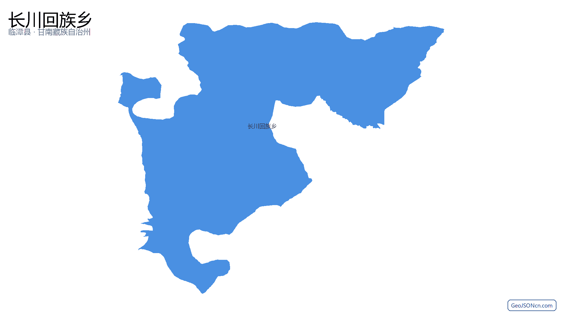 长川回族乡行政区划边界地图（临潭县·甘南藏族自治州）,提供GeoJSON、SHP矢量边界数据下载及高清地图大图(PNG/JPG) - GeoJSONcn.com