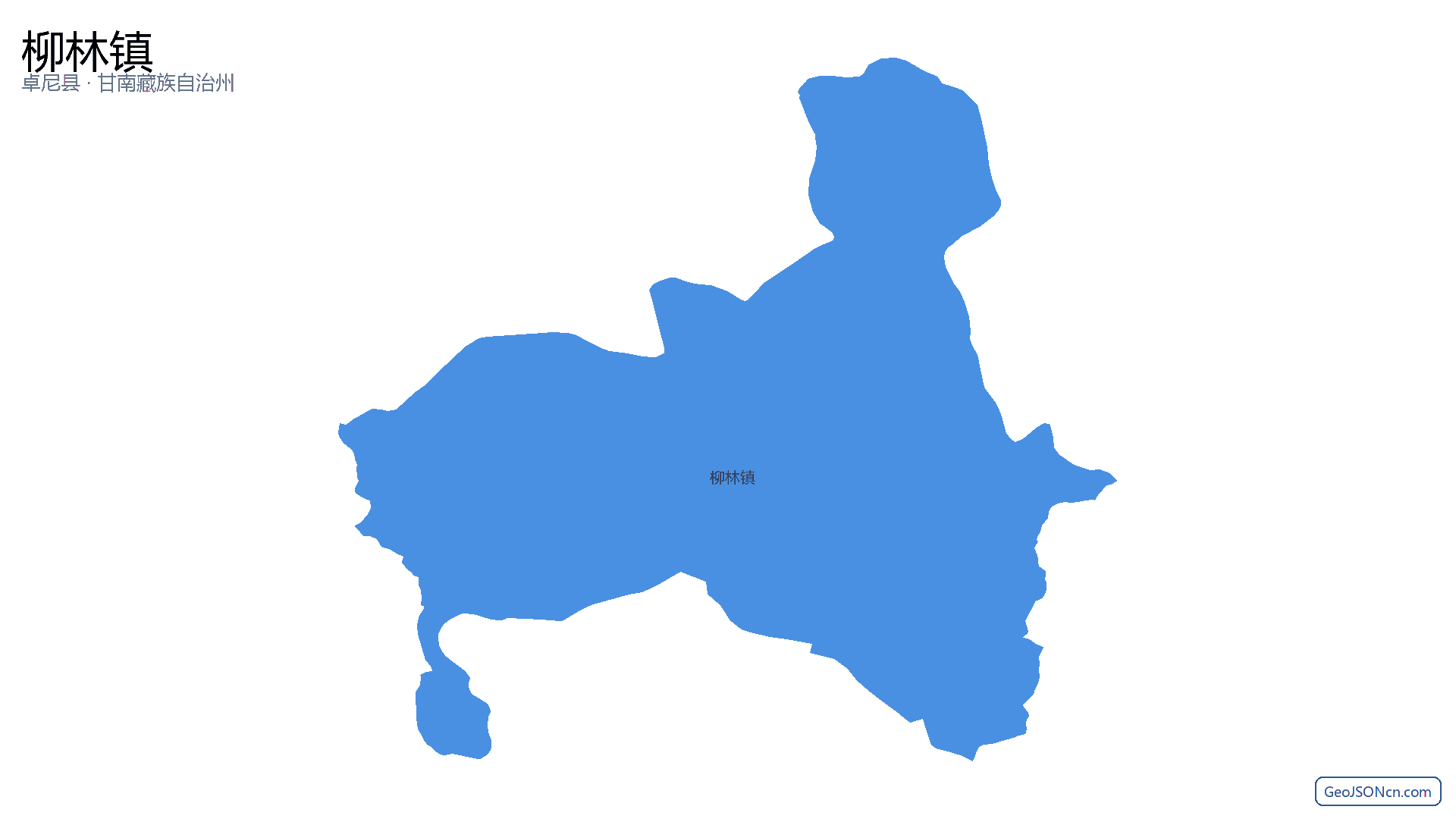 柳林镇行政区划边界地图（卓尼县·甘南藏族自治州）,提供GeoJSON、SHP矢量边界数据下载及高清地图大图(PNG/JPG) - GeoJSONcn.com
