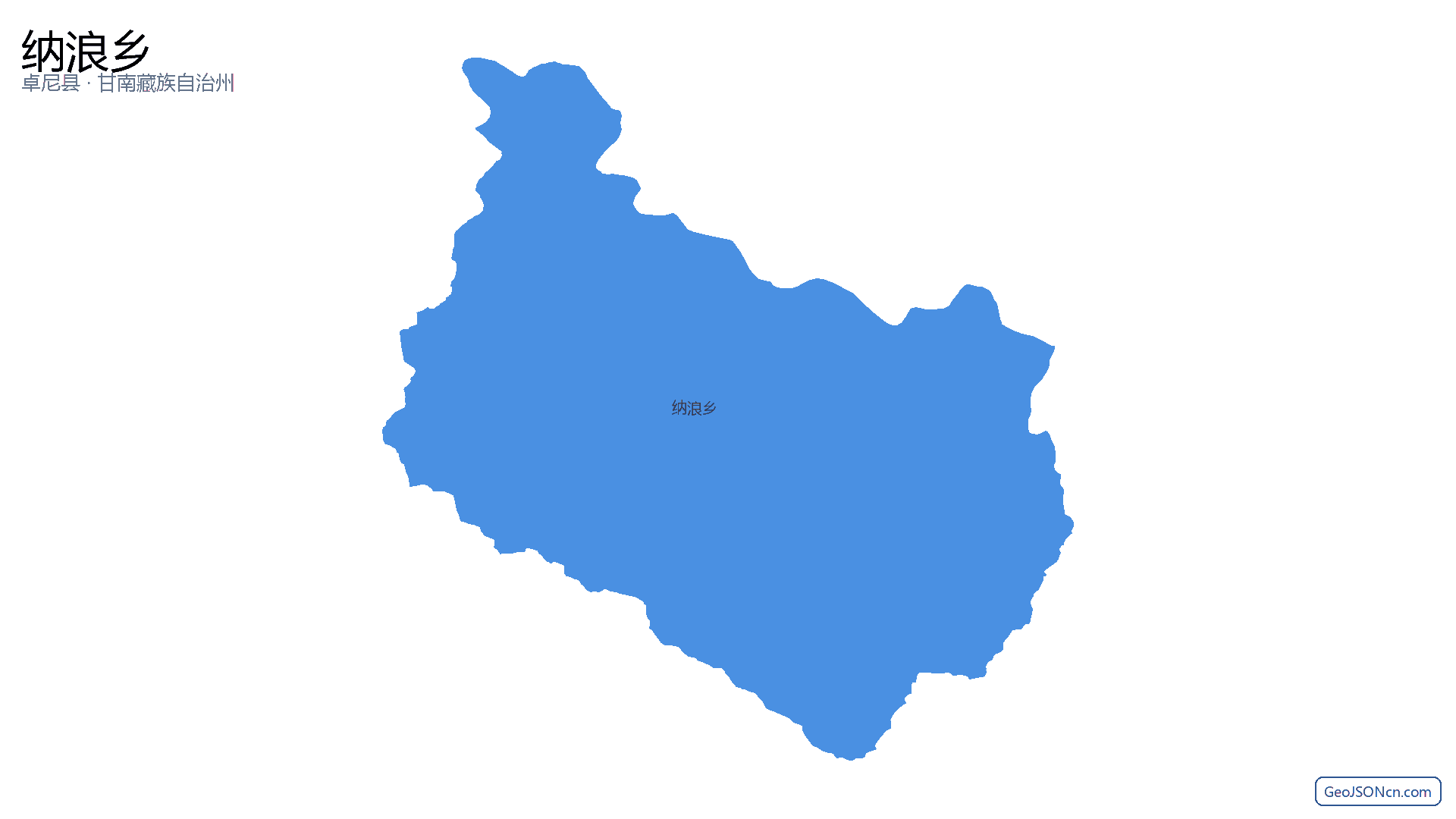 纳浪乡行政区划边界地图（卓尼县·甘南藏族自治州）,提供GeoJSON、SHP矢量边界数据下载及高清地图大图(PNG/JPG) - GeoJSONcn.com