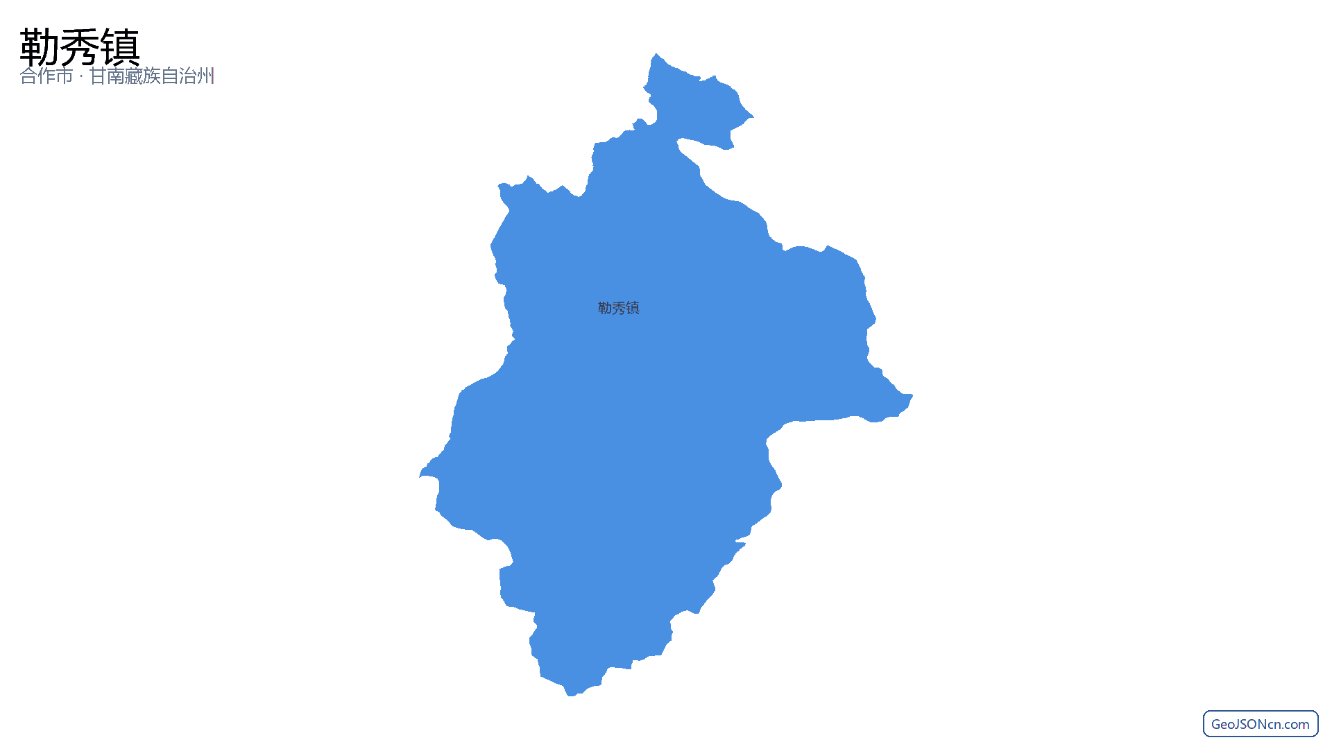 勒秀镇行政区划边界地图（合作市·甘南藏族自治州）,提供GeoJSON、SHP矢量边界数据下载及高清地图大图(PNG/JPG) - GeoJSONcn.com