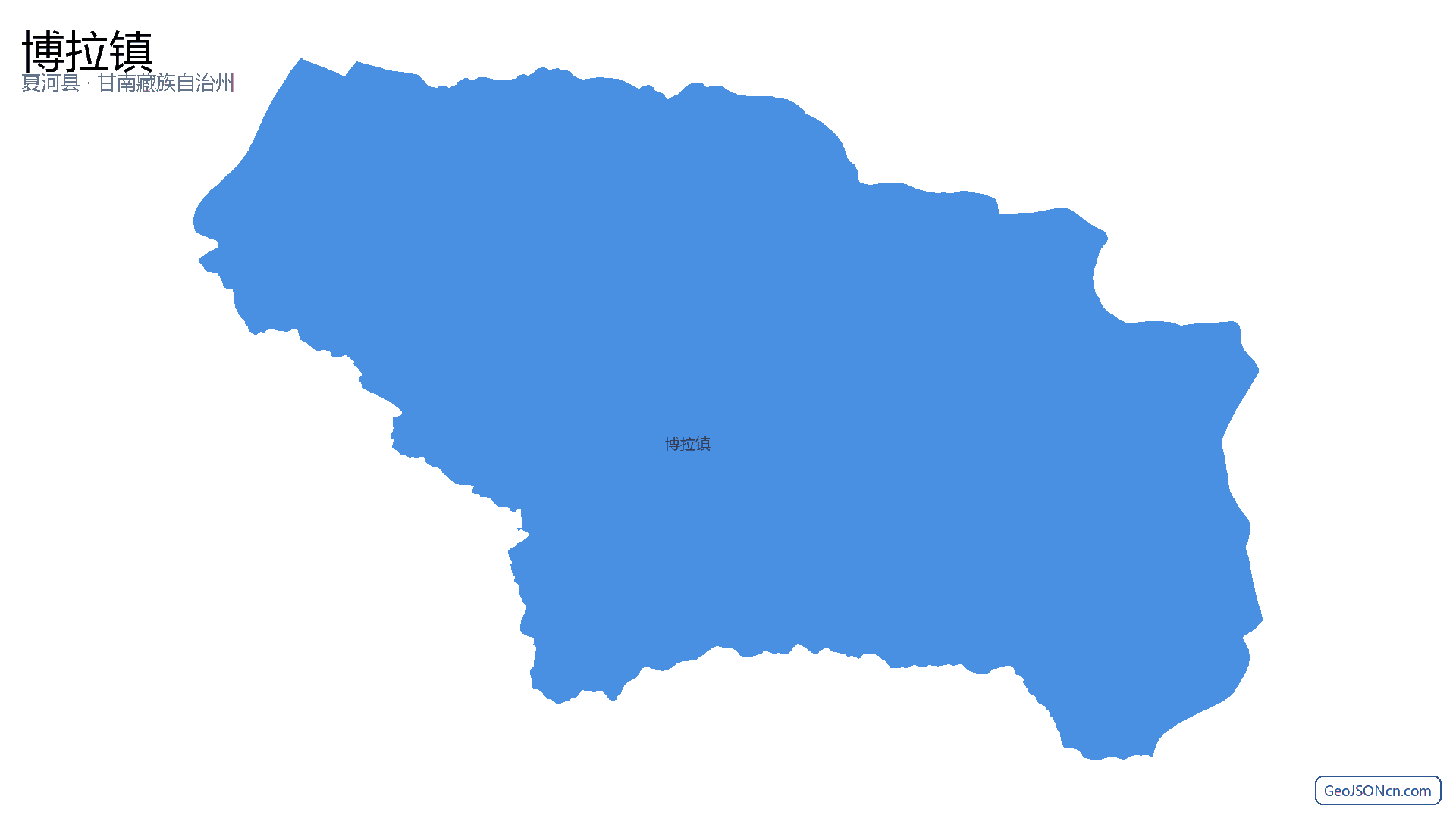 博拉镇行政区划边界地图（夏河县·甘南藏族自治州）,提供GeoJSON、SHP矢量边界数据下载及高清地图大图(PNG/JPG) - GeoJSONcn.com