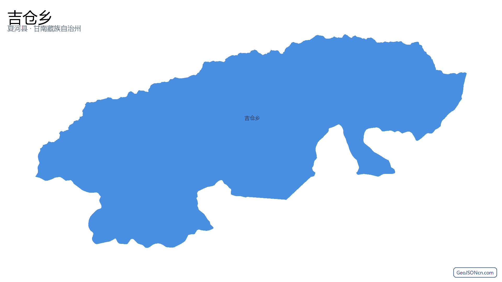 吉仓乡行政区划边界地图（夏河县·甘南藏族自治州）,提供GeoJSON、SHP矢量边界数据下载及高清地图大图(PNG/JPG) - GeoJSONcn.com