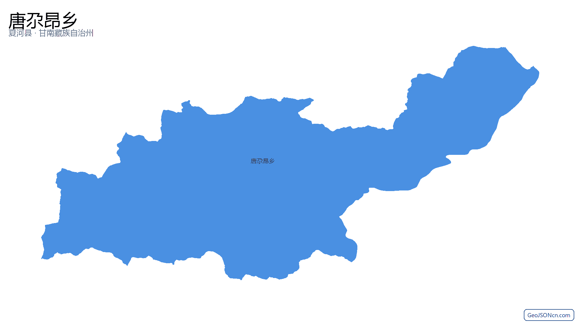 唐尕昂乡行政区划边界地图(夏河县·甘南藏族自治州),提供GeoJSON、SHP矢量边界数据下载及高清地图大图(PNG/JPG) - GeoJSONcn.com
