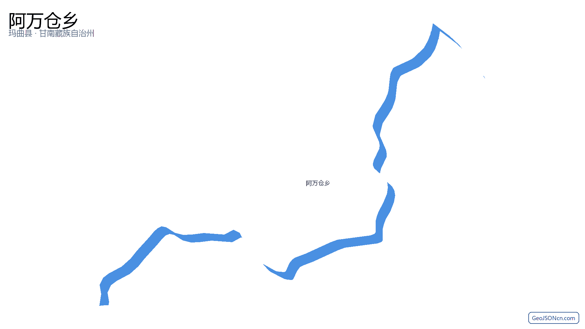阿万仓乡行政区划边界地图（玛曲县·甘南藏族自治州）,提供GeoJSON、SHP矢量边界数据下载及高清地图大图(PNG/JPG) - GeoJSONcn.com