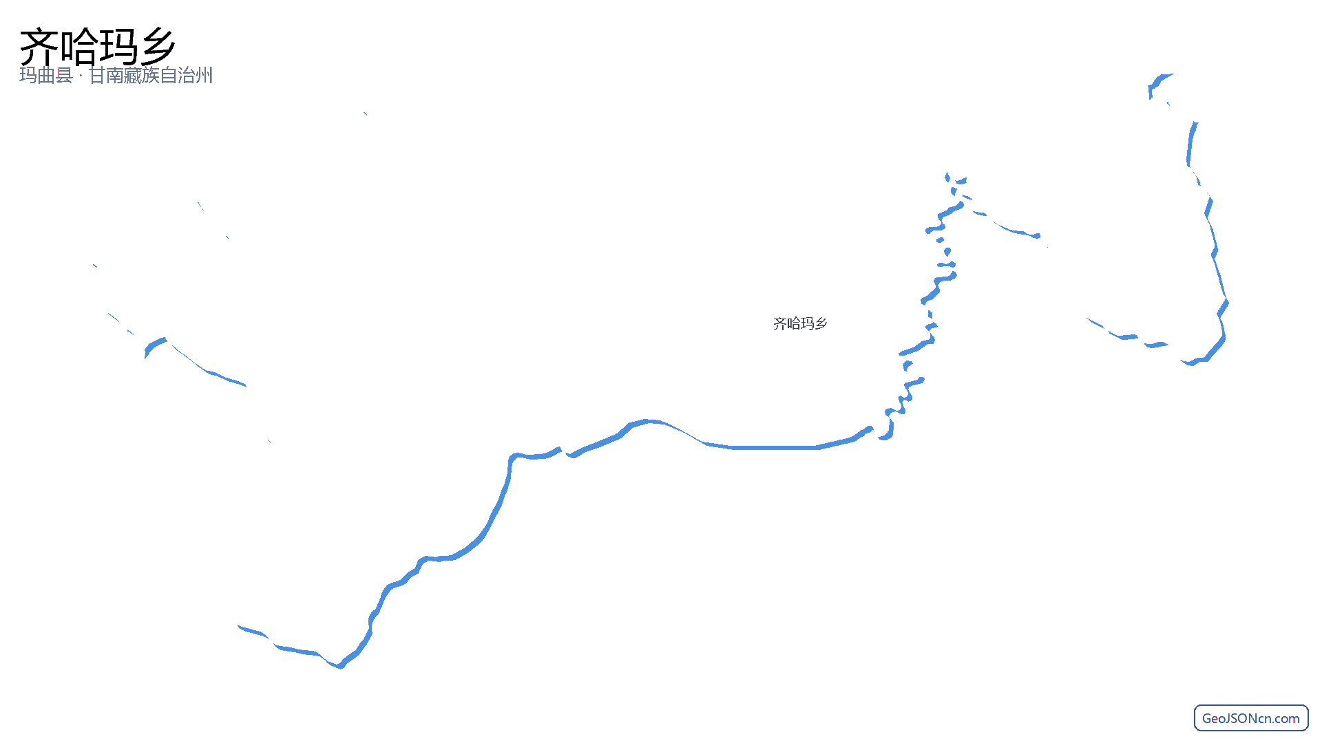齐哈玛乡行政区划边界地图(玛曲县·甘南藏族自治州),提供GeoJSON、SHP矢量边界数据下载及高清地图大图(PNG/JPG) - GeoJSONcn.com