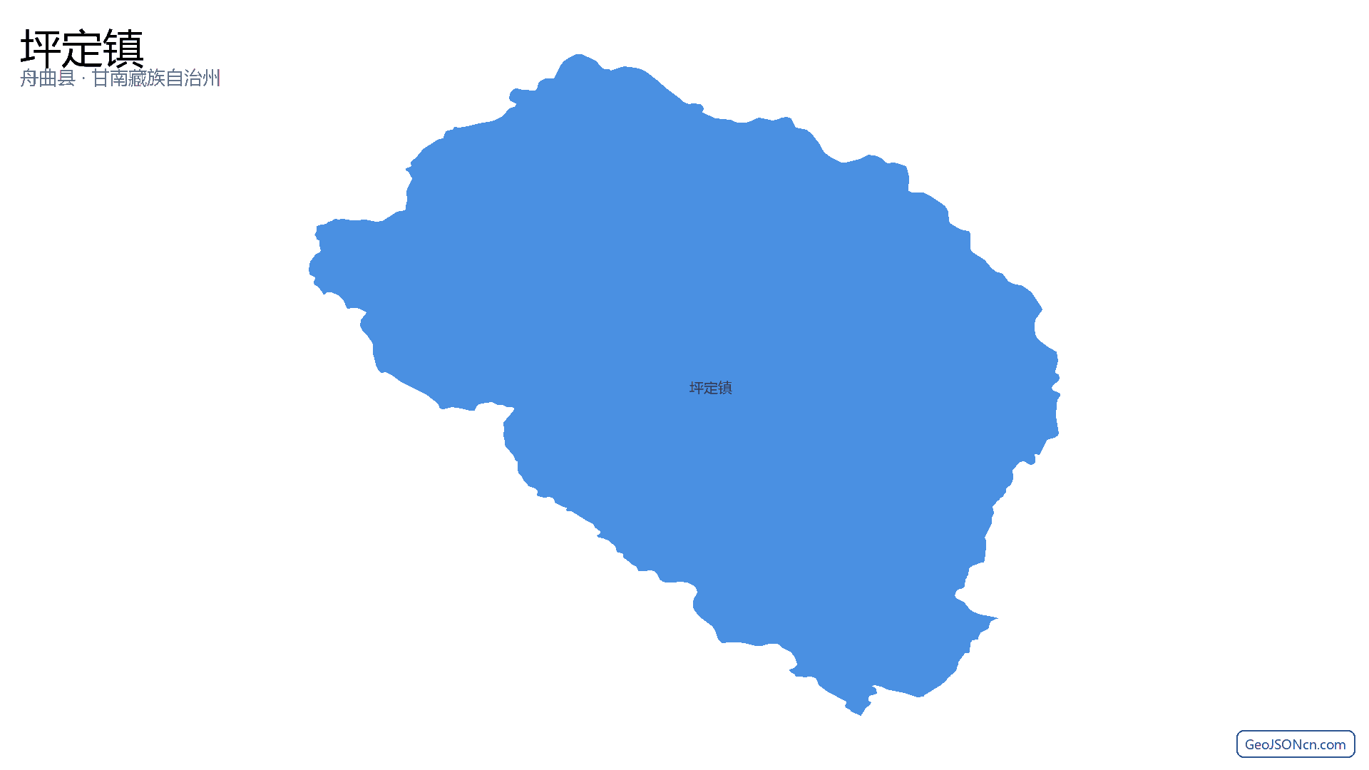 坪定镇行政区划边界地图（舟曲县·甘南藏族自治州）,提供GeoJSON、SHP矢量边界数据下载及高清地图大图(PNG/JPG) - GeoJSONcn.com