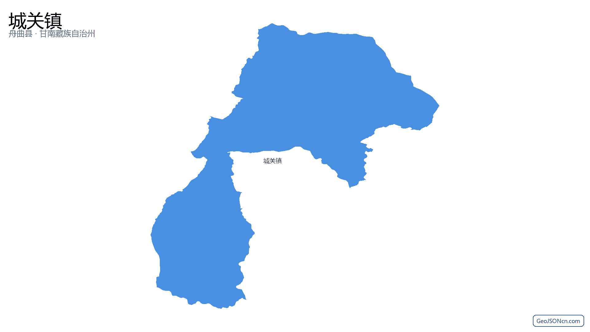 城关镇行政区划边界地图（舟曲县·甘南藏族自治州）,提供GeoJSON、SHP矢量边界数据下载及高清地图大图(PNG/JPG) - GeoJSONcn.com