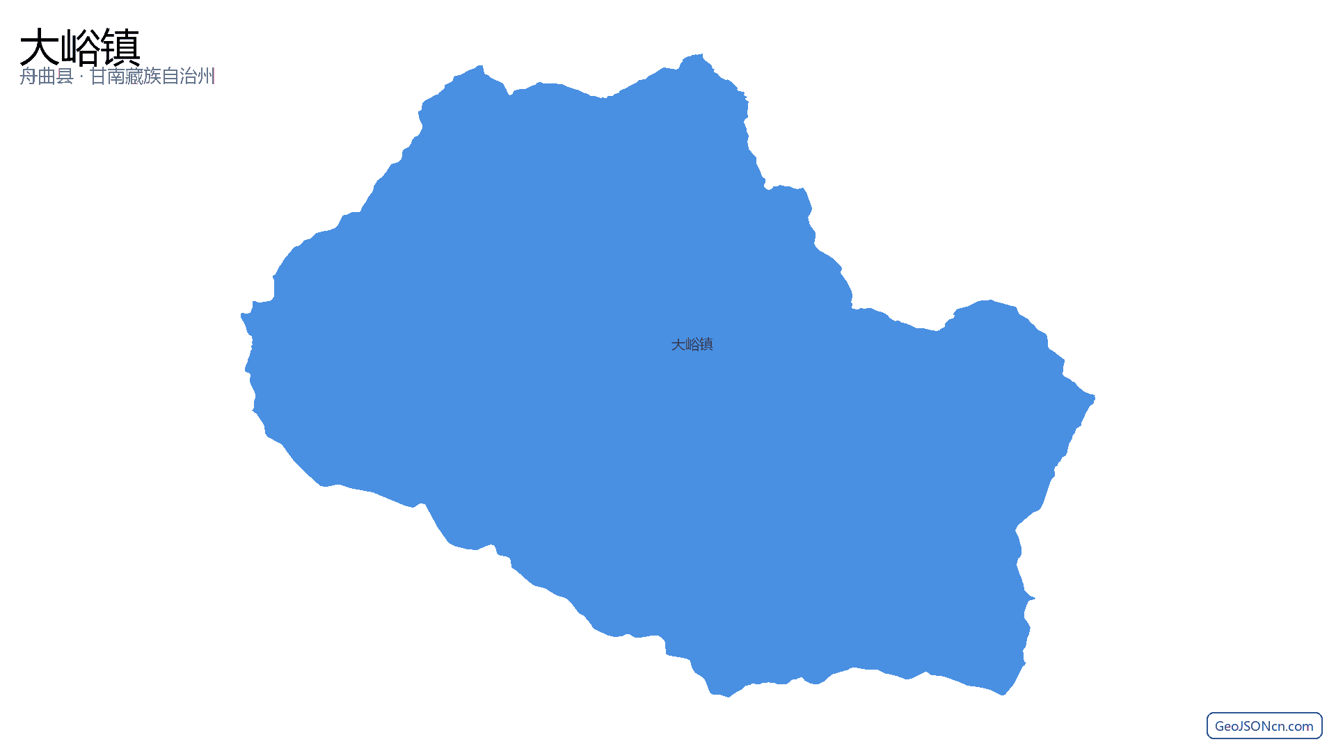 大峪镇行政区划边界地图（舟曲县·甘南藏族自治州）,提供GeoJSON、SHP矢量边界数据下载及高清地图大图(PNG/JPG) - GeoJSONcn.com