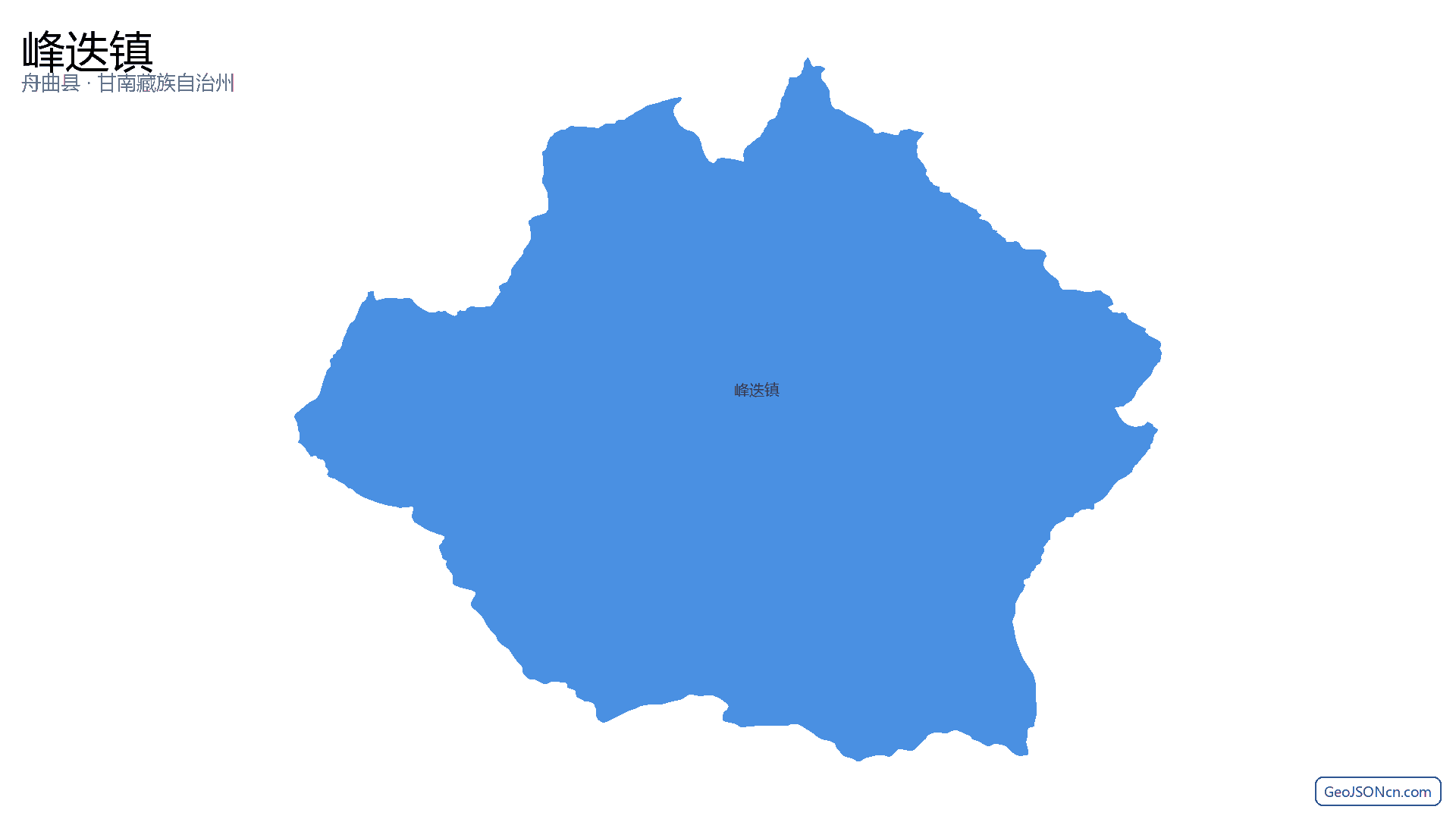 峰迭镇行政区划边界地图（舟曲县·甘南藏族自治州）,提供GeoJSON、SHP矢量边界数据下载及高清地图大图(PNG/JPG) - GeoJSONcn.com