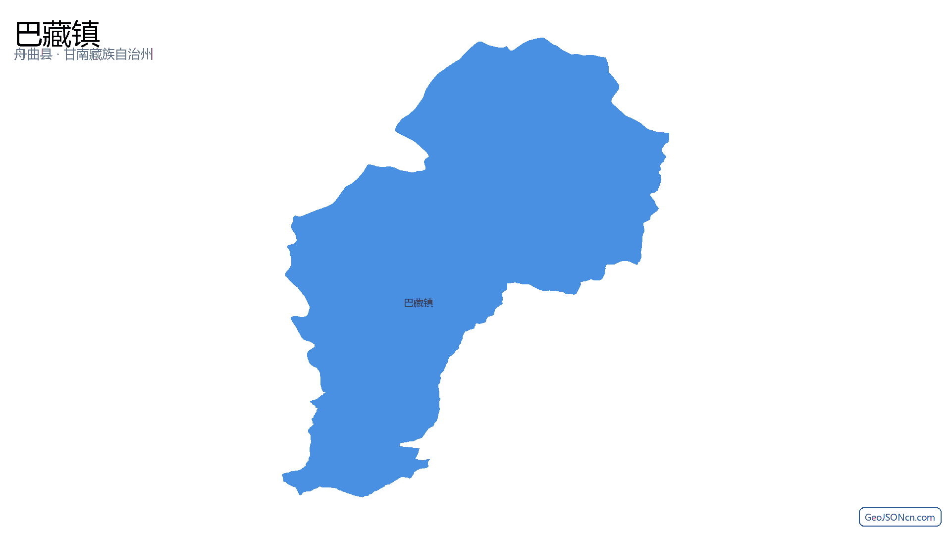 巴藏镇行政区划边界地图（舟曲县·甘南藏族自治州）,提供GeoJSON、SHP矢量边界数据下载及高清地图大图(PNG/JPG) - GeoJSONcn.com