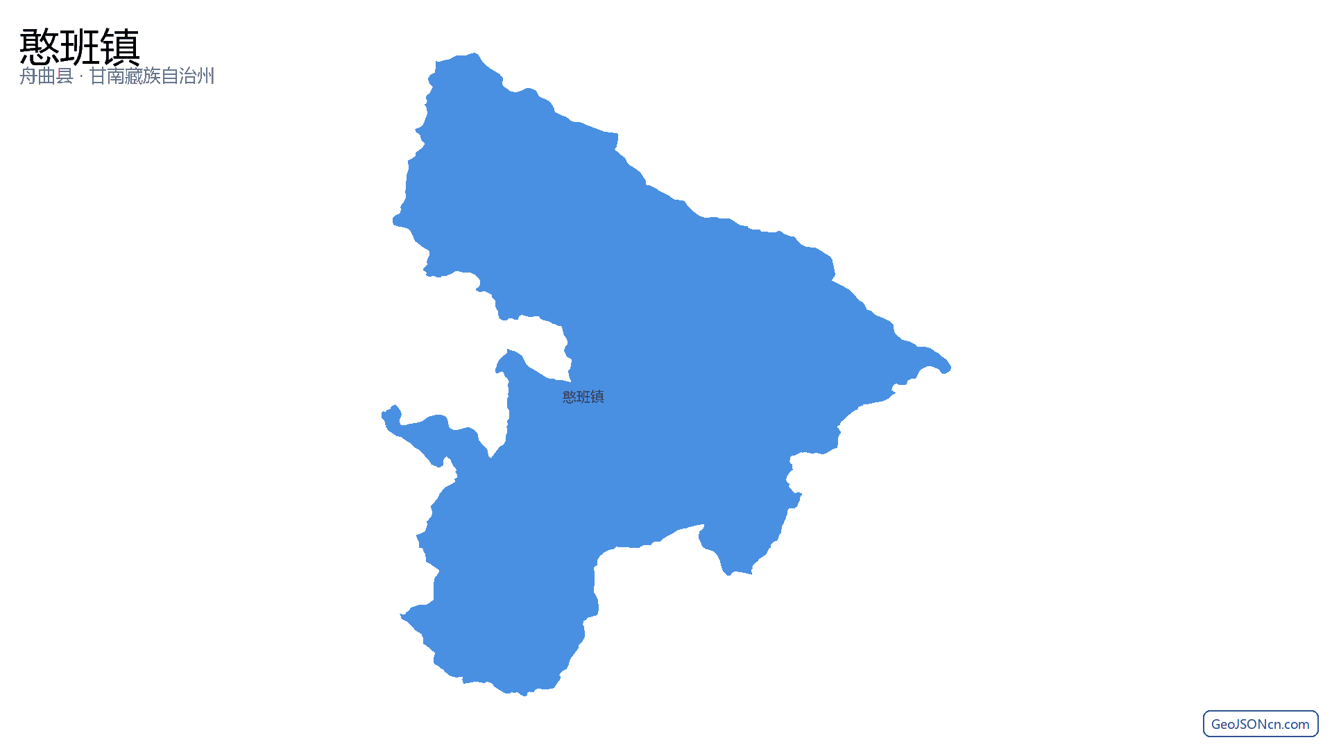 憨班镇行政区划边界地图（舟曲县·甘南藏族自治州）,提供GeoJSON、SHP矢量边界数据下载及高清地图大图(PNG/JPG) - GeoJSONcn.com