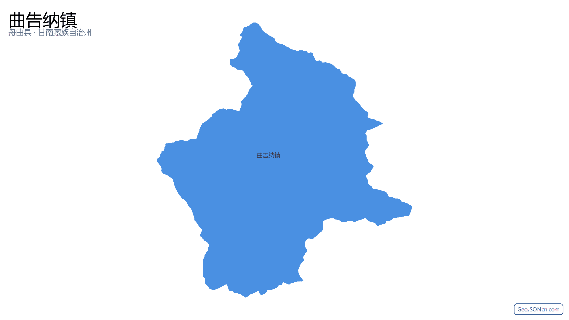 曲告纳镇行政区划边界地图（舟曲县·甘南藏族自治州）,提供GeoJSON、SHP矢量边界数据下载及高清地图大图(PNG/JPG) - GeoJSONcn.com