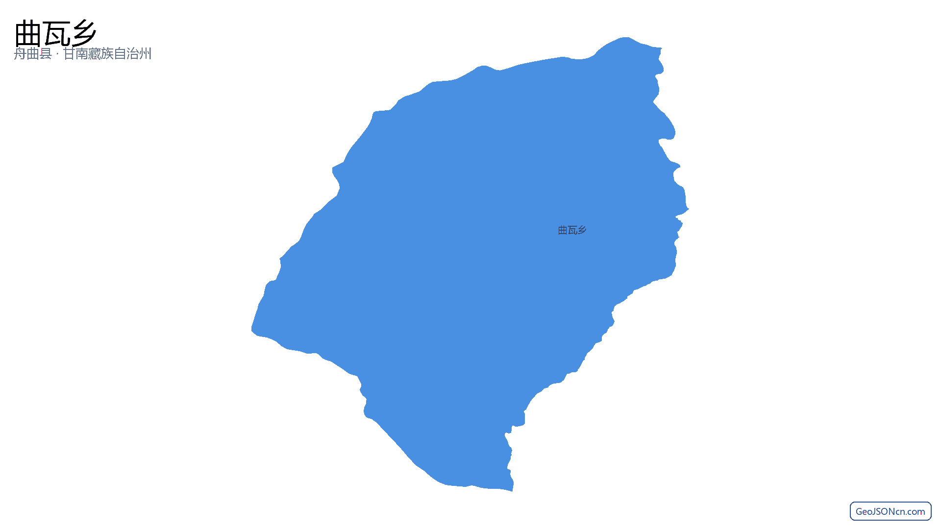 曲瓦乡行政区划边界地图（舟曲县·甘南藏族自治州）,提供GeoJSON、SHP矢量边界数据下载及高清地图大图(PNG/JPG) - GeoJSONcn.com