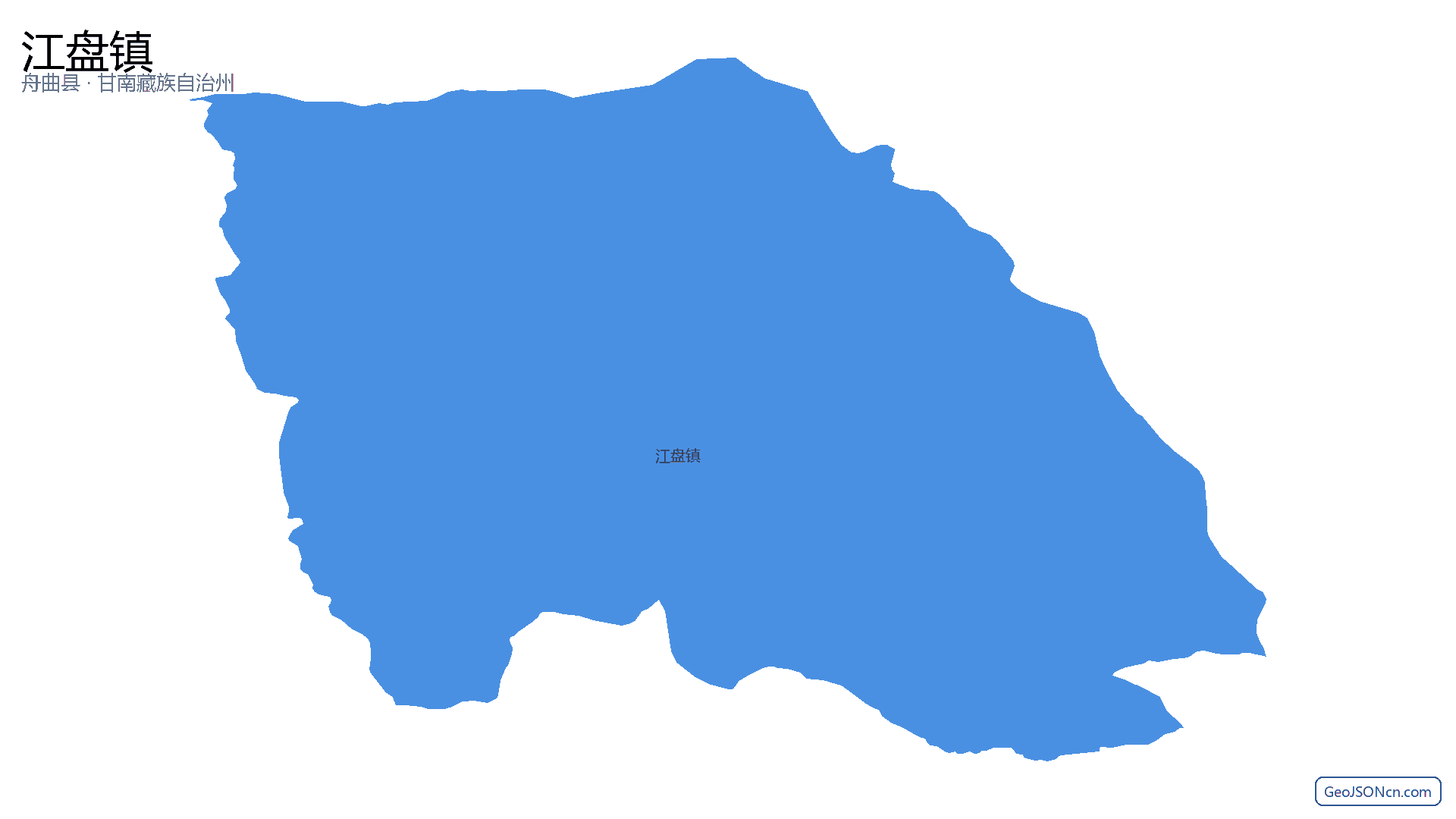江盘镇行政区划边界地图（舟曲县·甘南藏族自治州）,提供GeoJSON、SHP矢量边界数据下载及高清地图大图(PNG/JPG) - GeoJSONcn.com