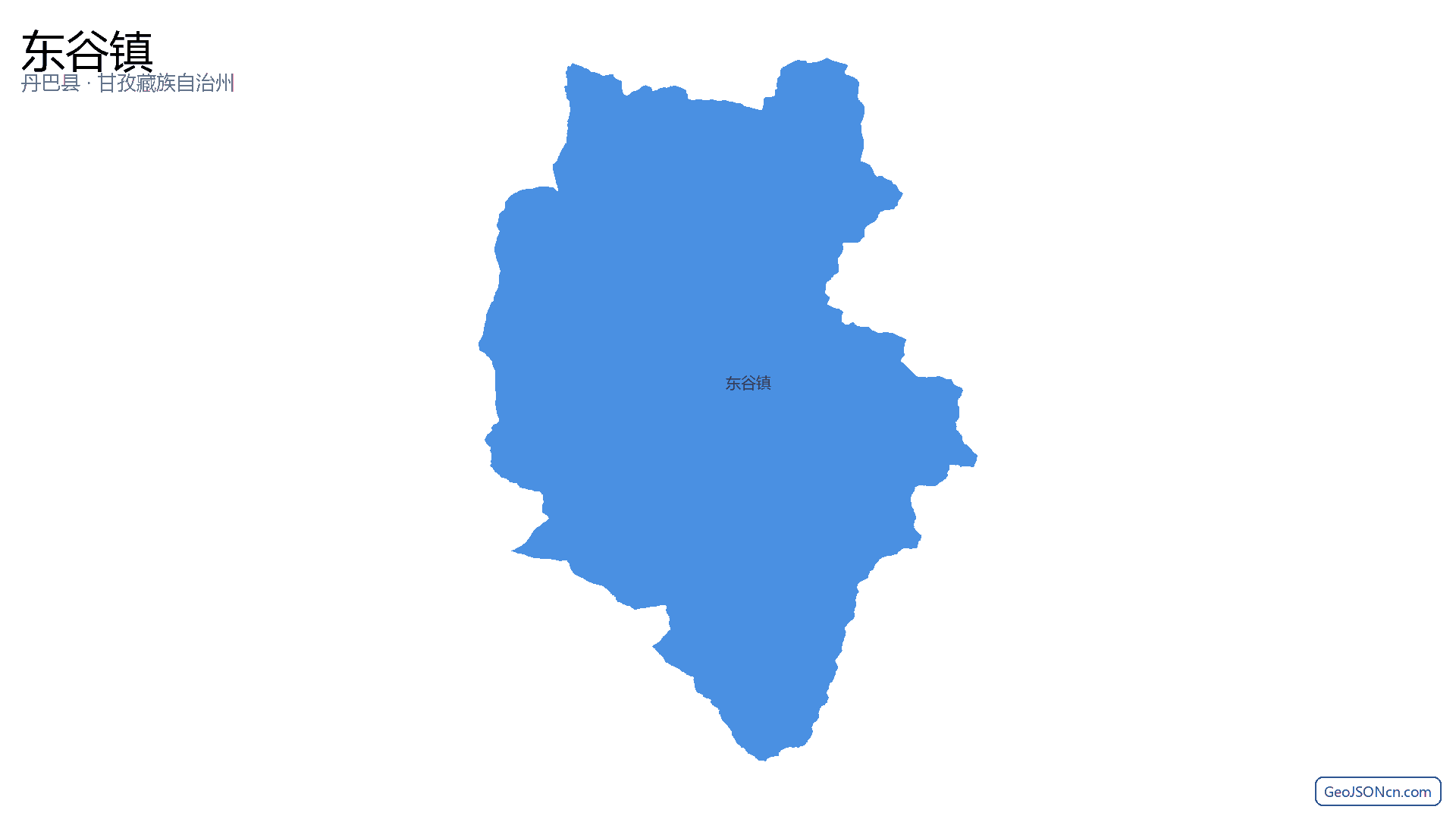 东谷镇行政区划边界地图（丹巴县·甘孜藏族自治州）,提供GeoJSON、SHP矢量边界数据下载及高清地图大图(PNG/JPG) - GeoJSONcn.com