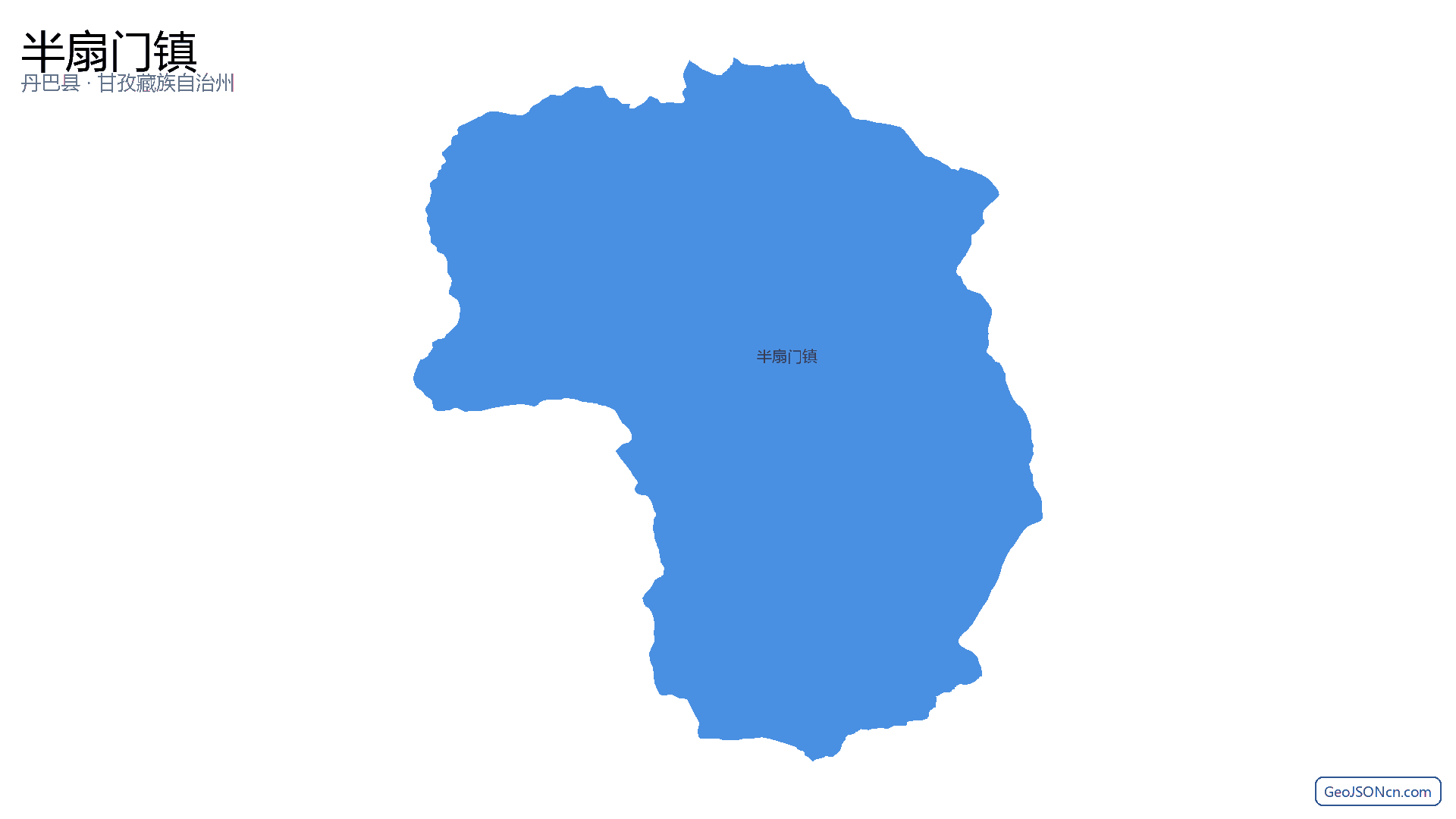 半扇门镇行政区划边界地图（丹巴县·甘孜藏族自治州）,提供GeoJSON、SHP矢量边界数据下载及高清地图大图(PNG/JPG) - GeoJSONcn.com