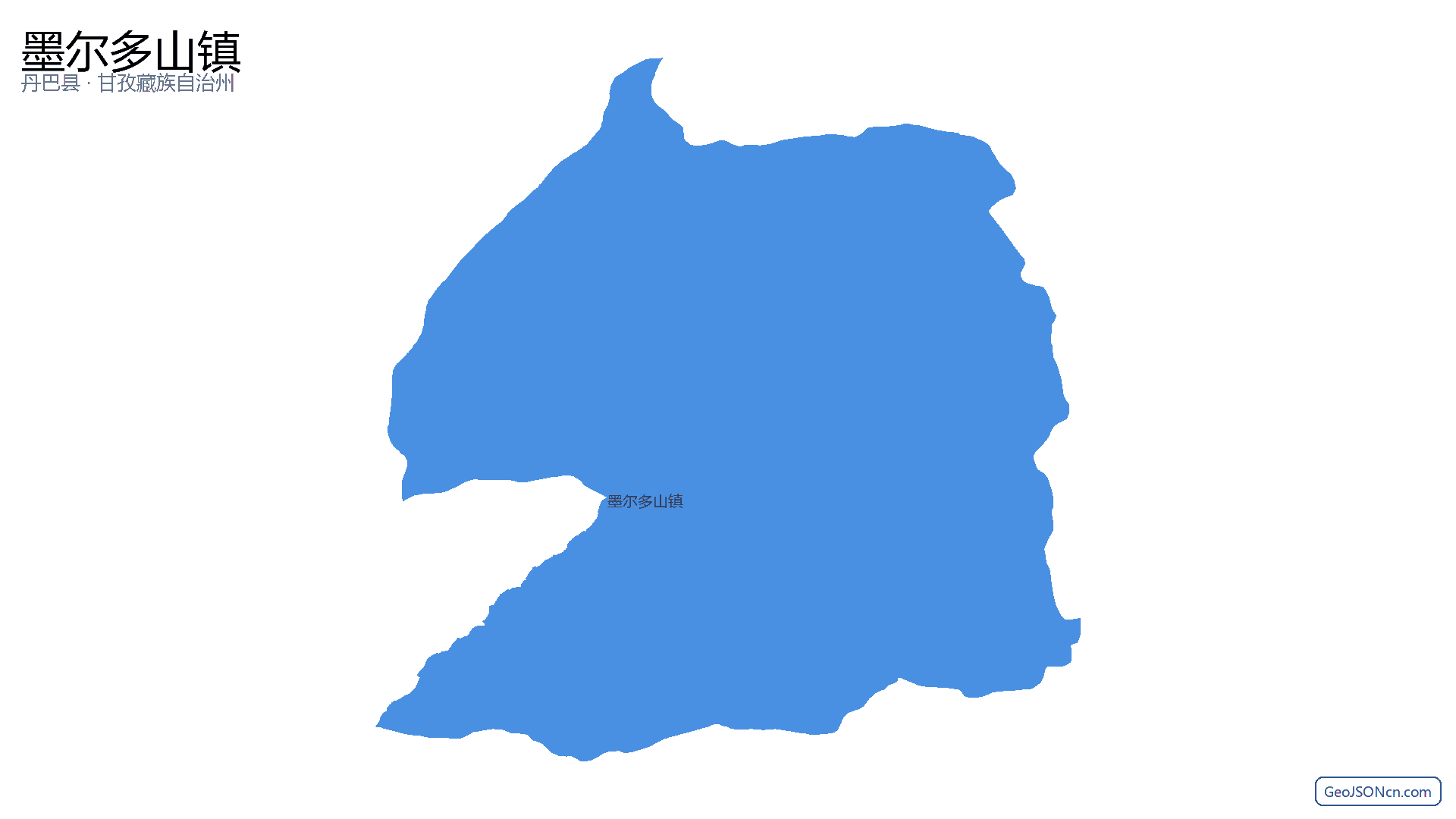 墨尔多山镇行政区划边界地图（丹巴县·甘孜藏族自治州）,提供GeoJSON、SHP矢量边界数据下载及高清地图大图(PNG/JPG) - GeoJSONcn.com