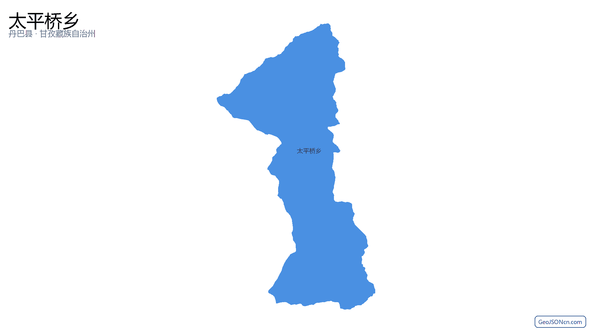 太平桥乡行政区划边界地图(丹巴县·甘孜藏族自治州),提供GeoJSON、SHP矢量边界数据下载及高清地图大图(PNG/JPG) - GeoJSONcn.com