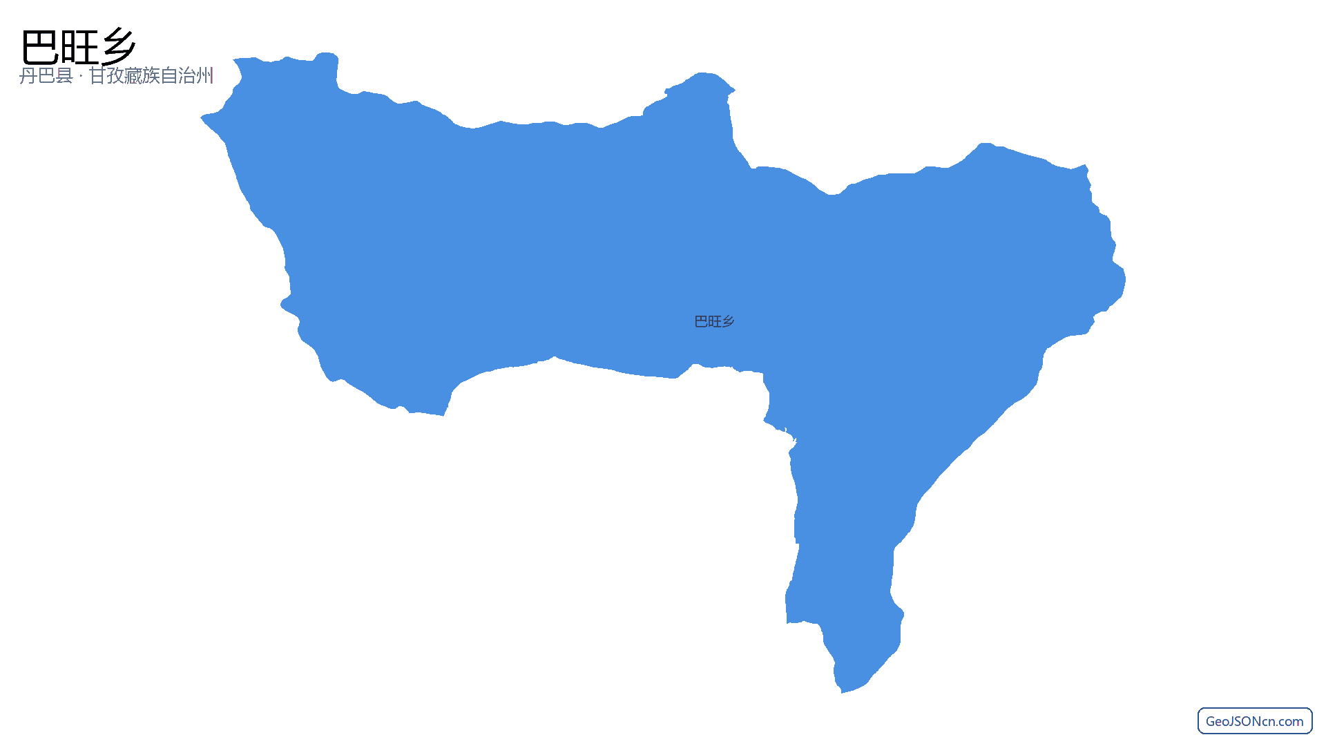 巴旺乡行政区划边界地图（丹巴县·甘孜藏族自治州）,提供GeoJSON、SHP矢量边界数据下载及高清地图大图(PNG/JPG) - GeoJSONcn.com